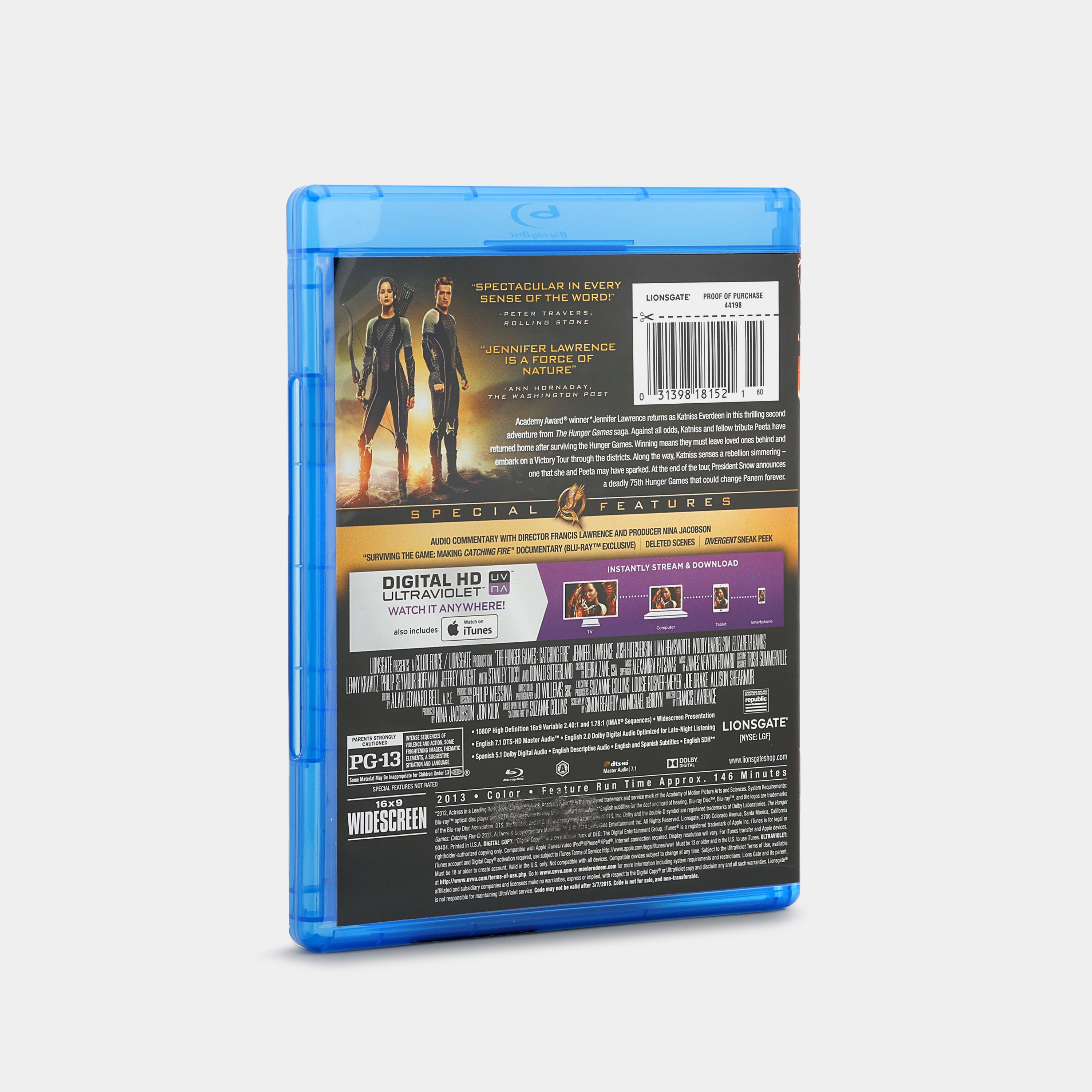 The Hunger Games: Catching Fire Blu-Ray + DVD + Digital HD Ultraviolet