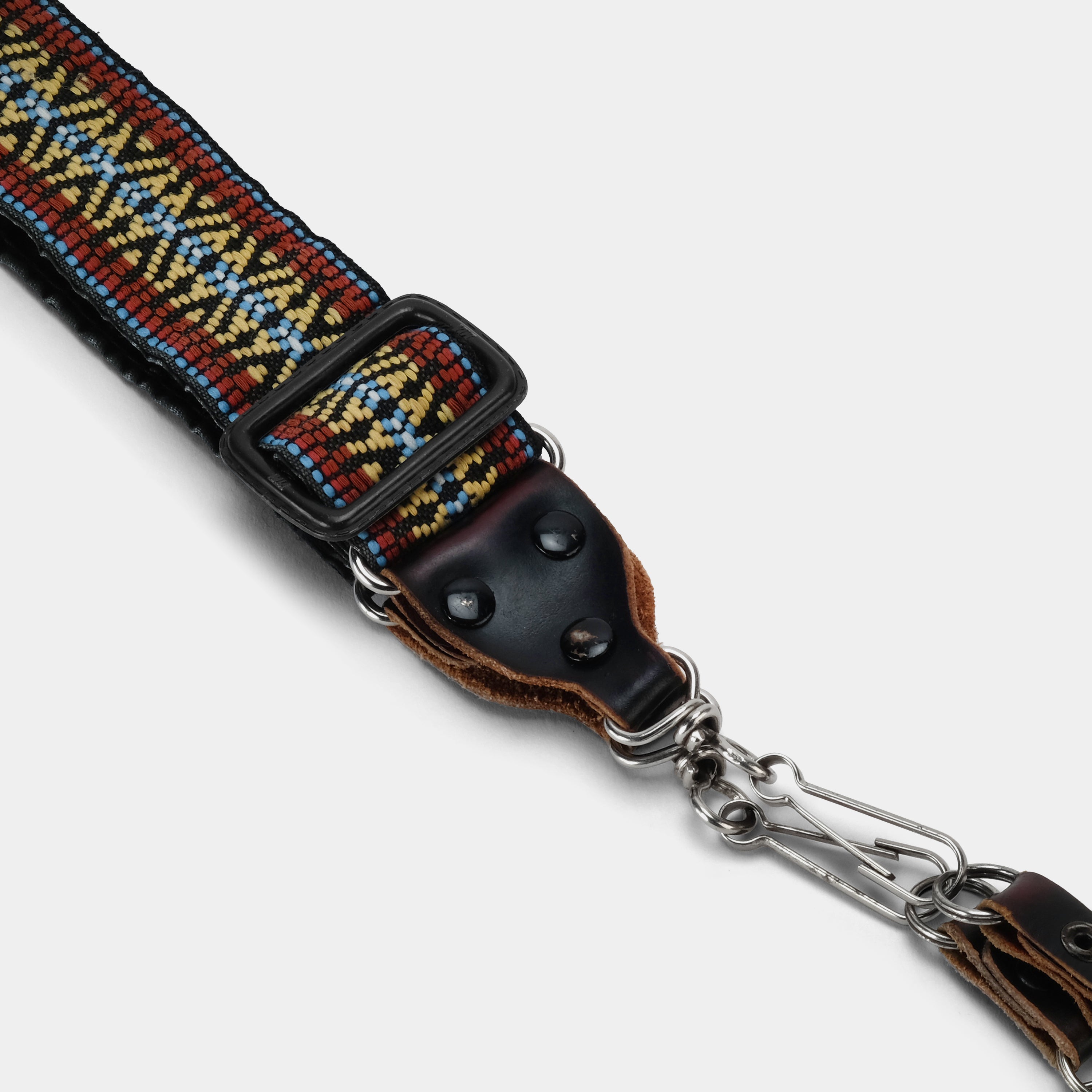 Vintage Red, Yellow and Blue Patterned Hippie Camera Strap