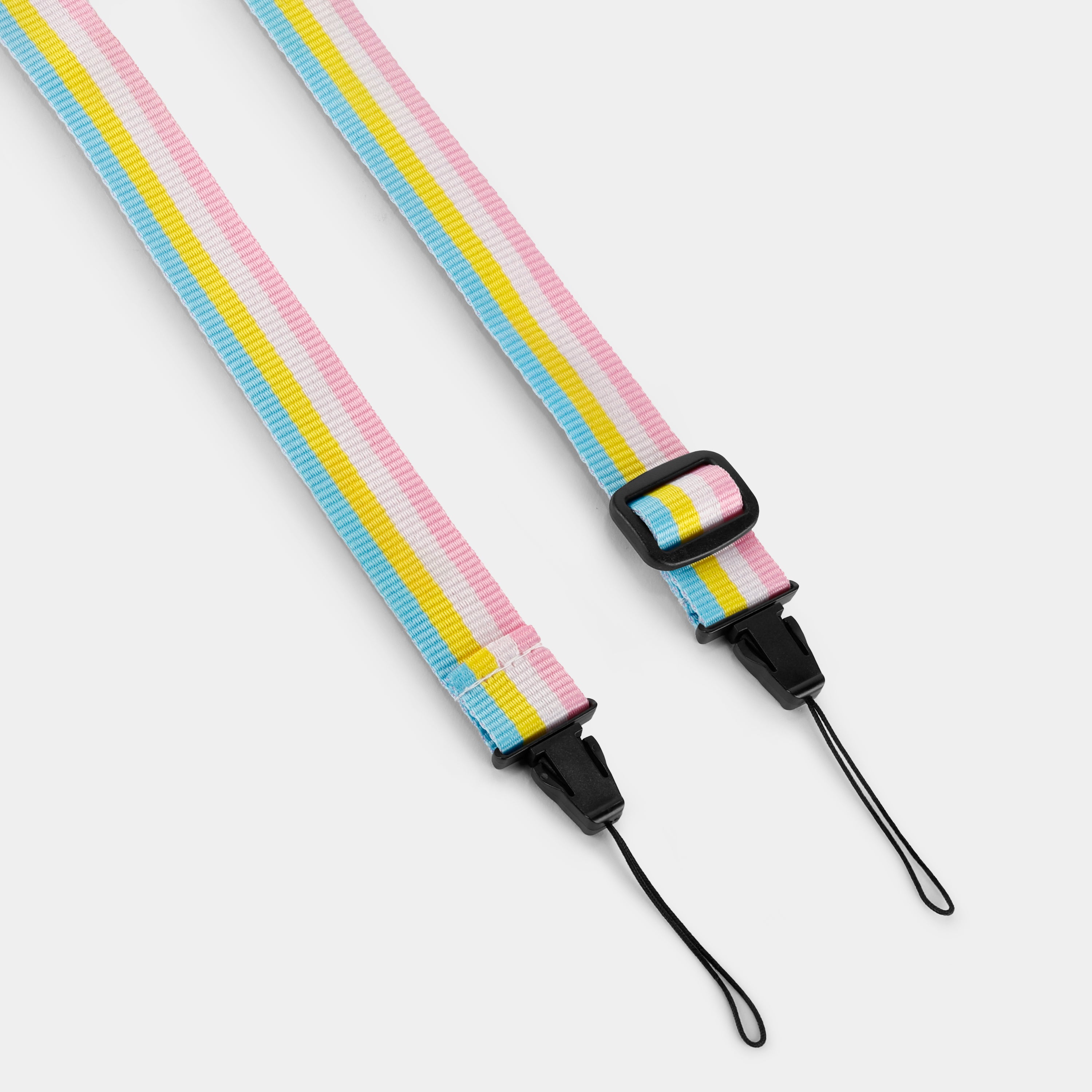 Vintage Pink, White, Yellow and Blue Camera Strap