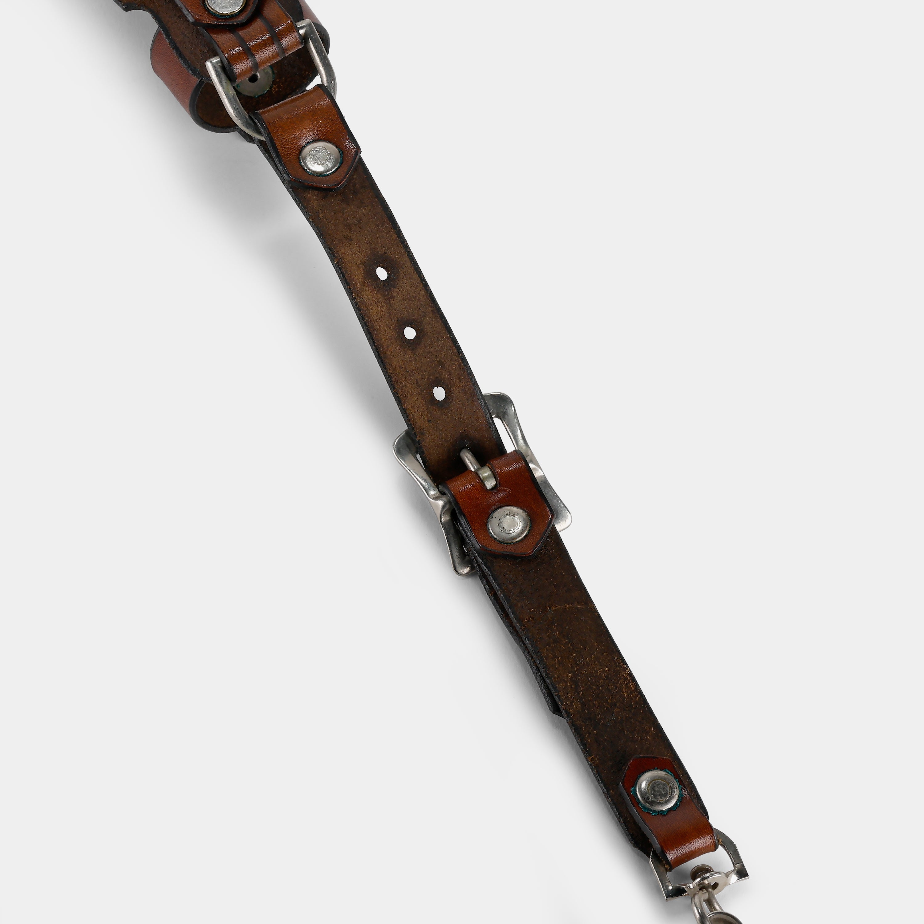 Vintage Brown Leather Embossed Camera Strap