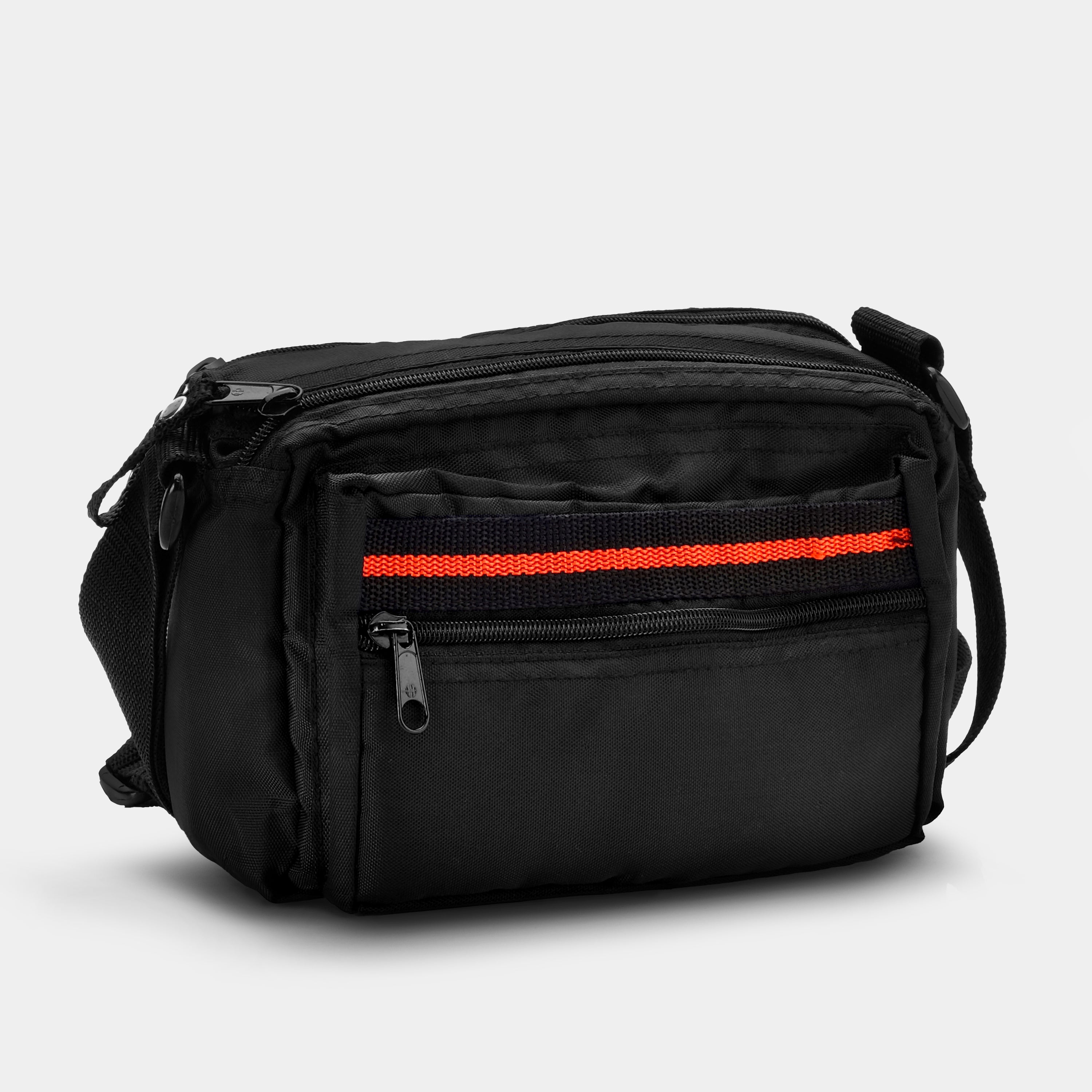 Black with Red Stripe Instant Camera Bag