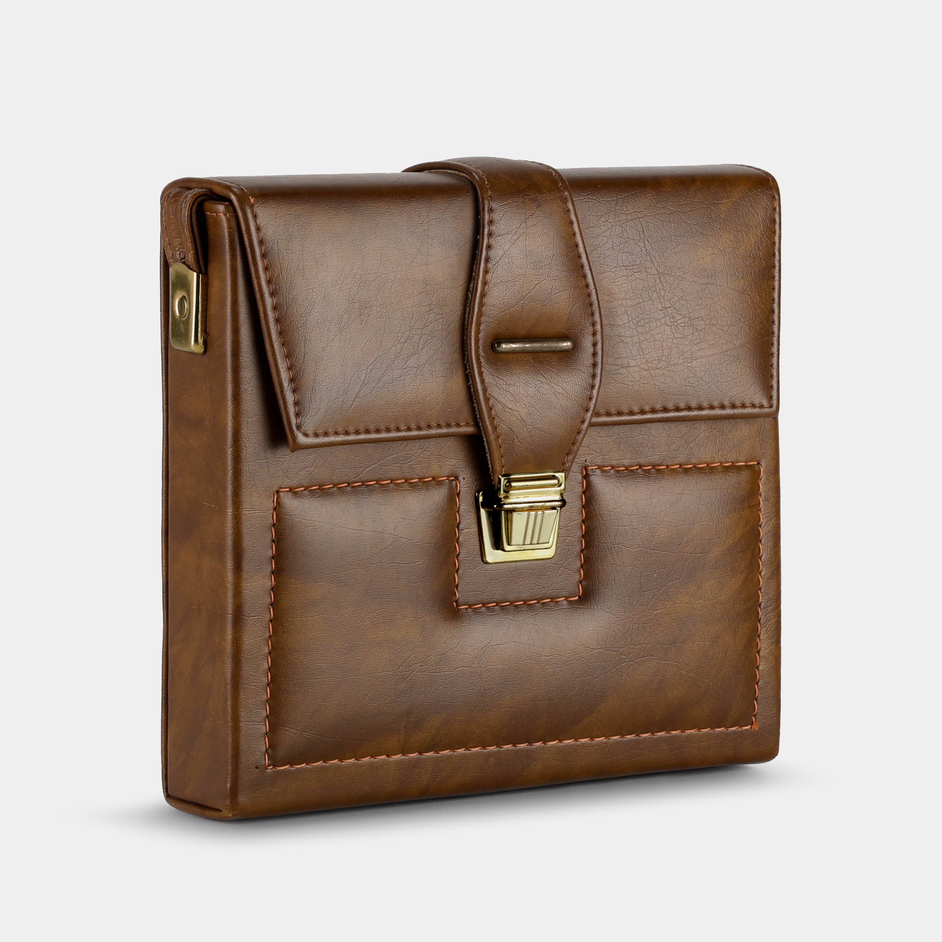 Brown Faux Leather Folding Instant Camera Case