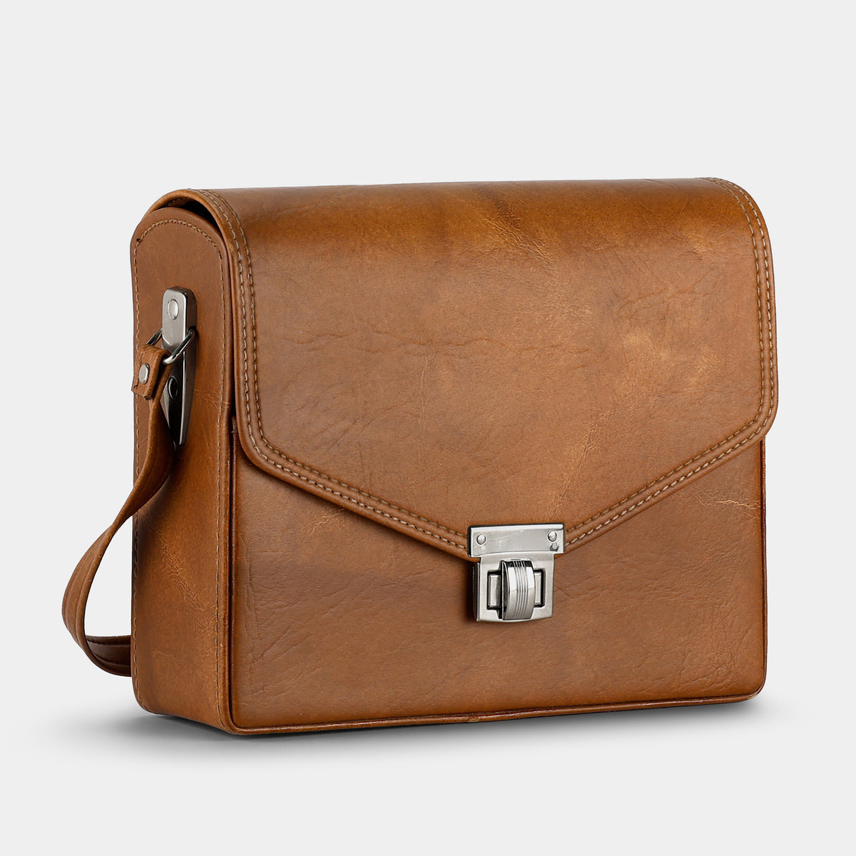 Brown Leather Folding Camera Bag