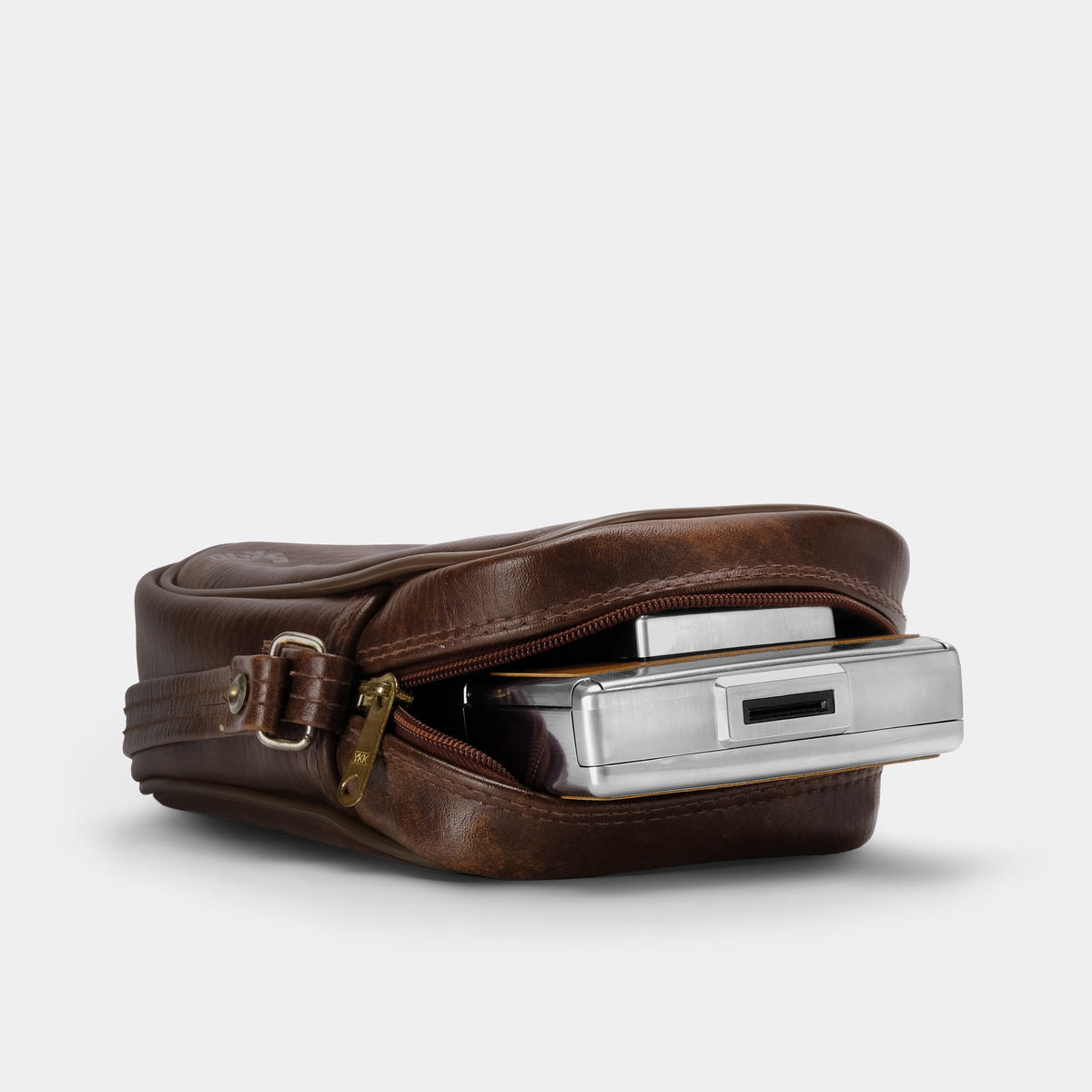 Brown Polaroid Folding SX-70 Leather Camera Bag