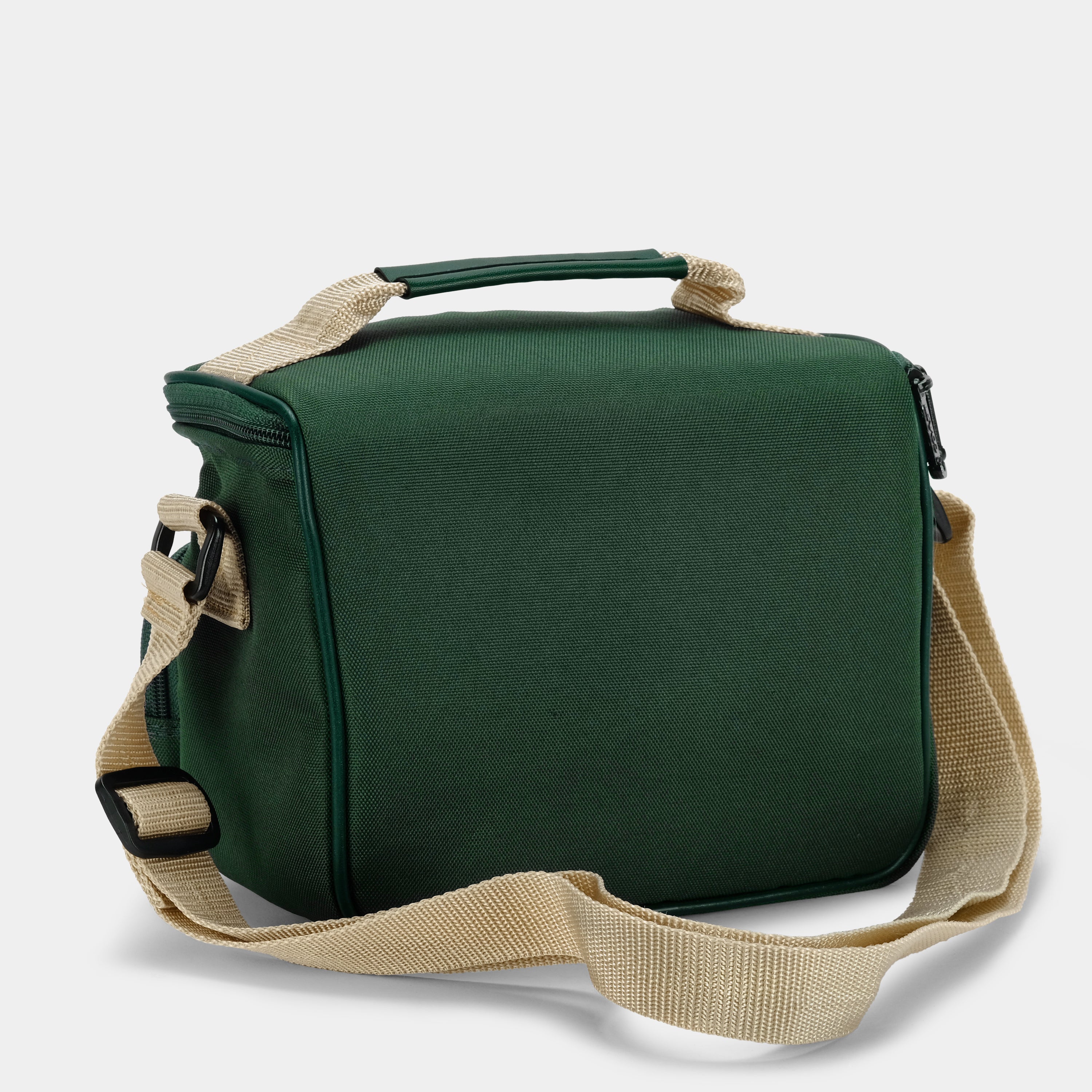 Green and Beige Camera Bag