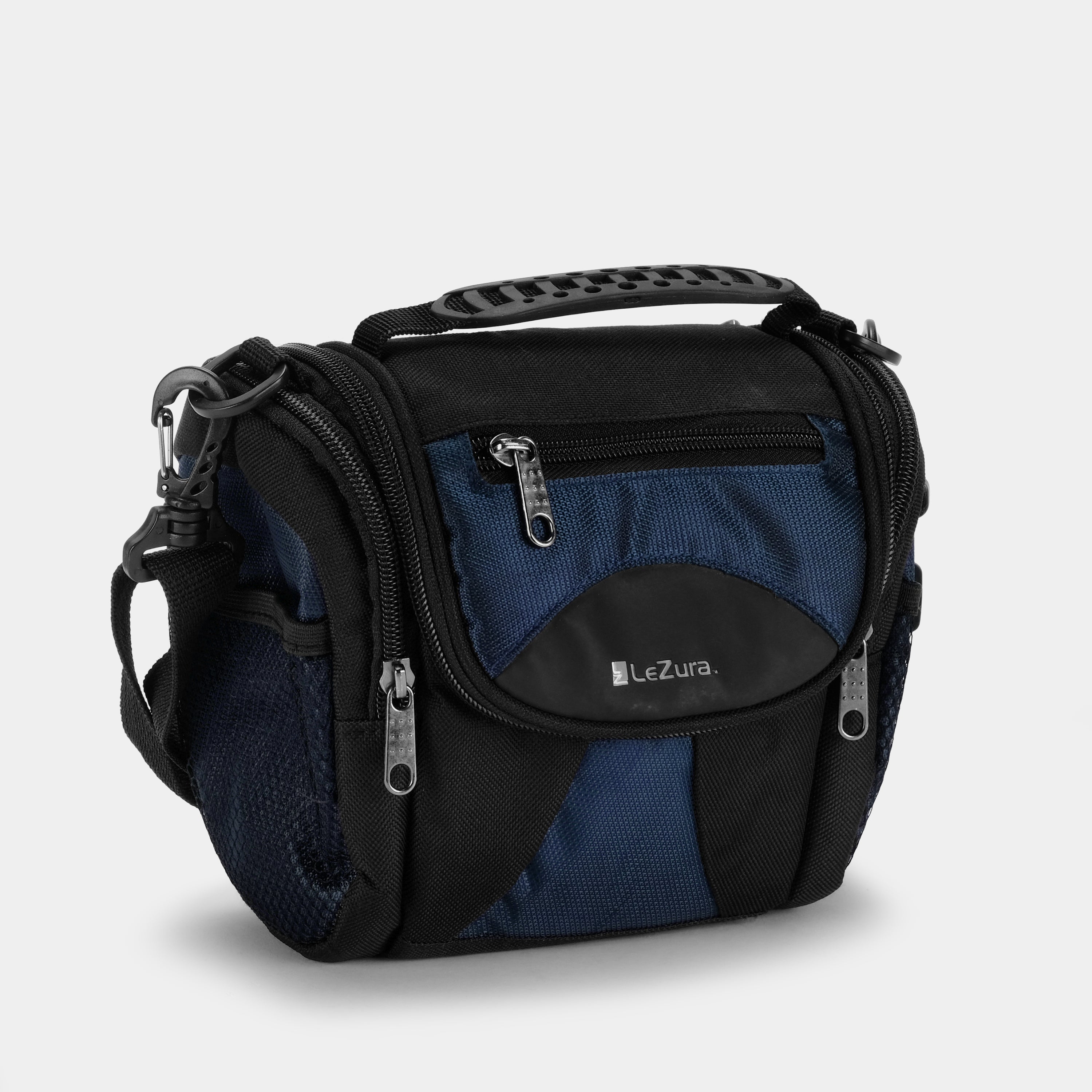 LeZura Black and Blue Camera Bag