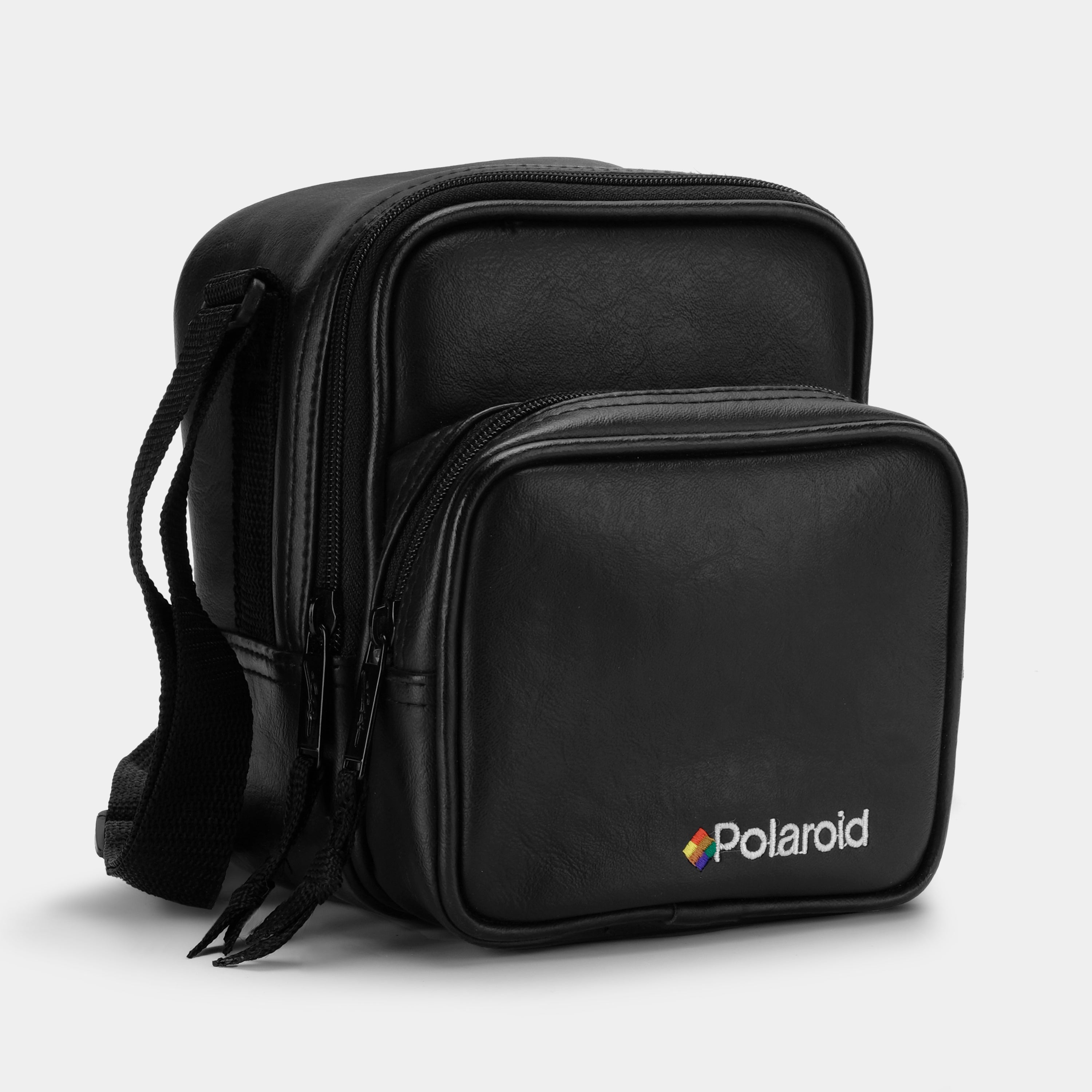 Black Leather Polaroid 600 Camera Bag
