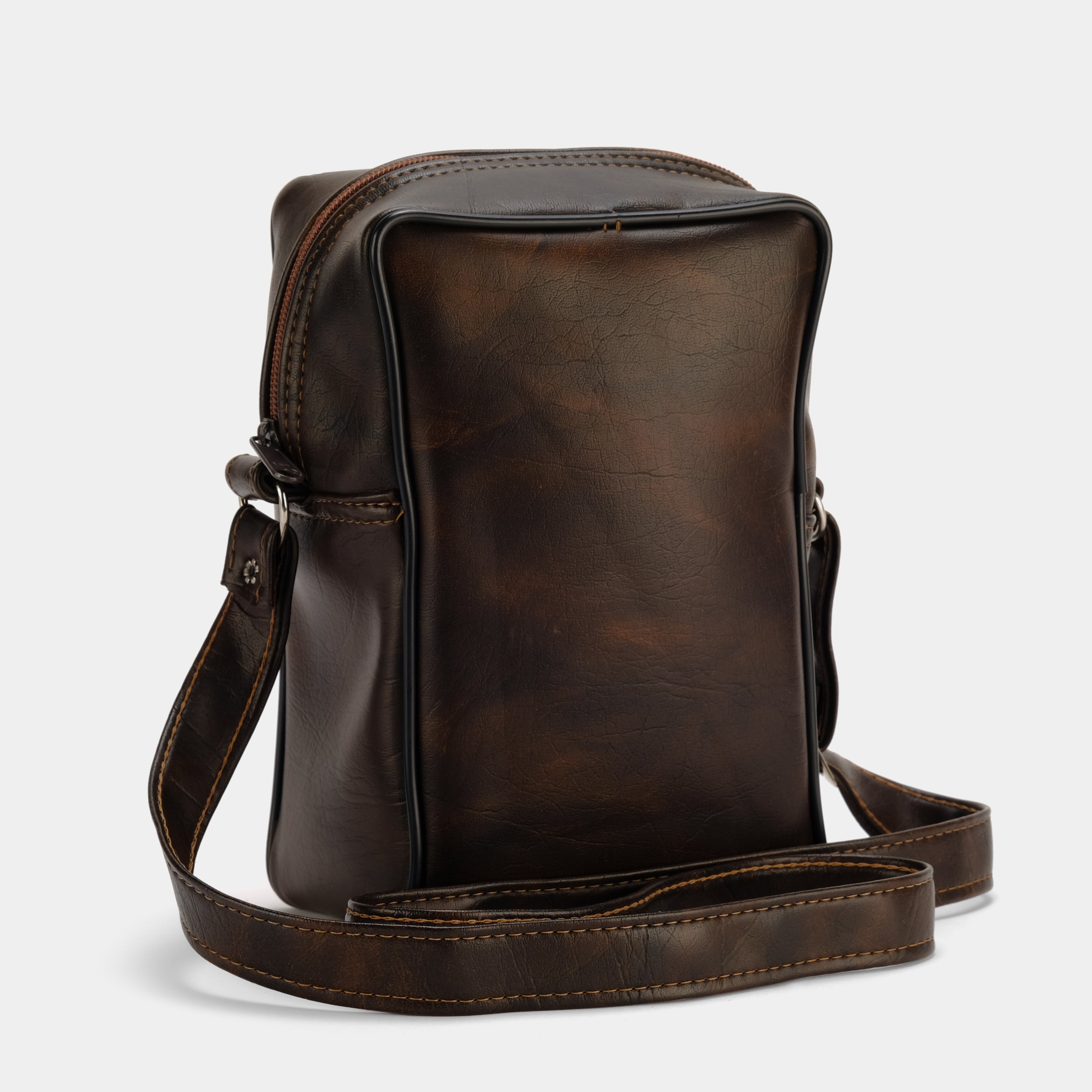 Dark Brown Faux Leather Camera Bag