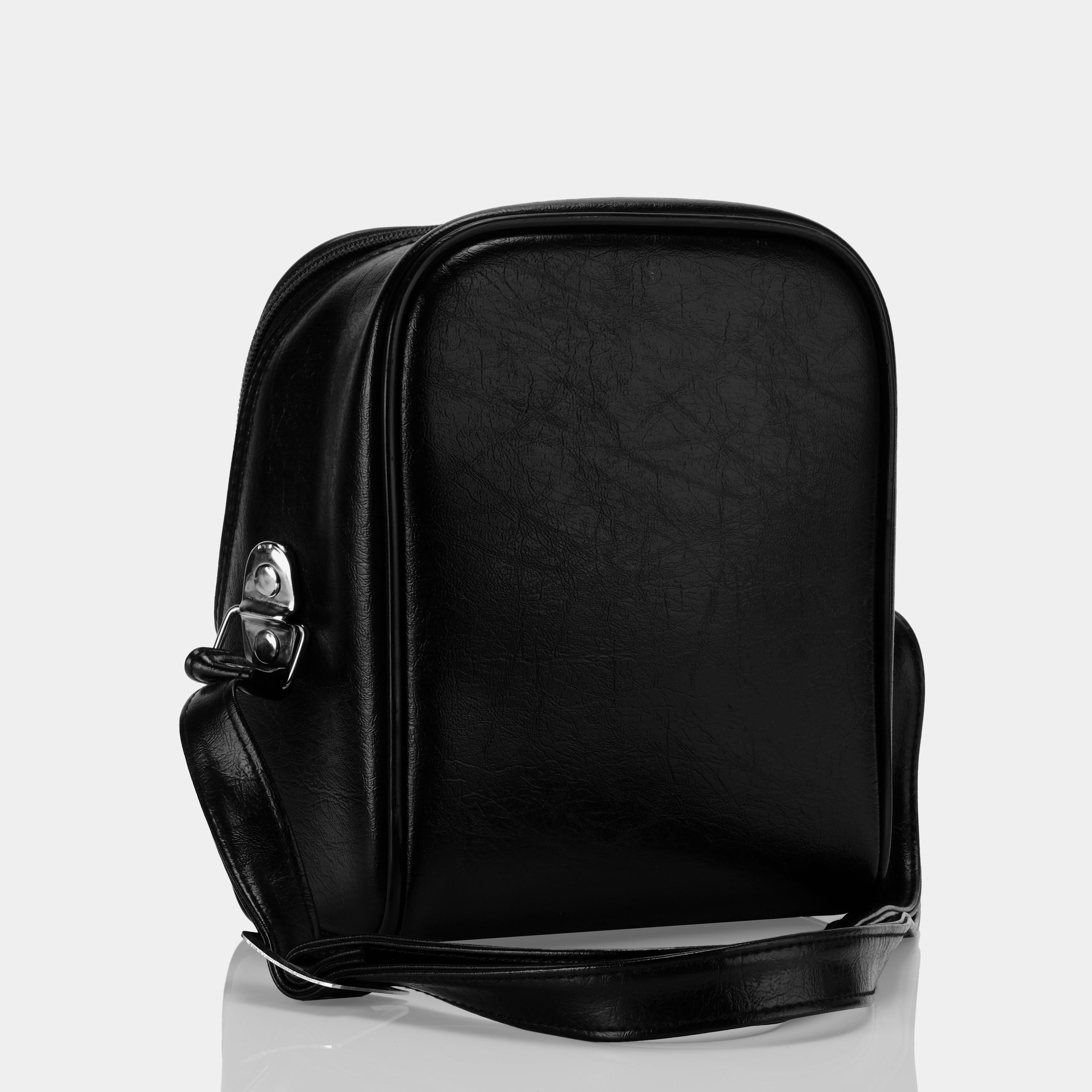 Black Faux Leather Instant Camera Bag