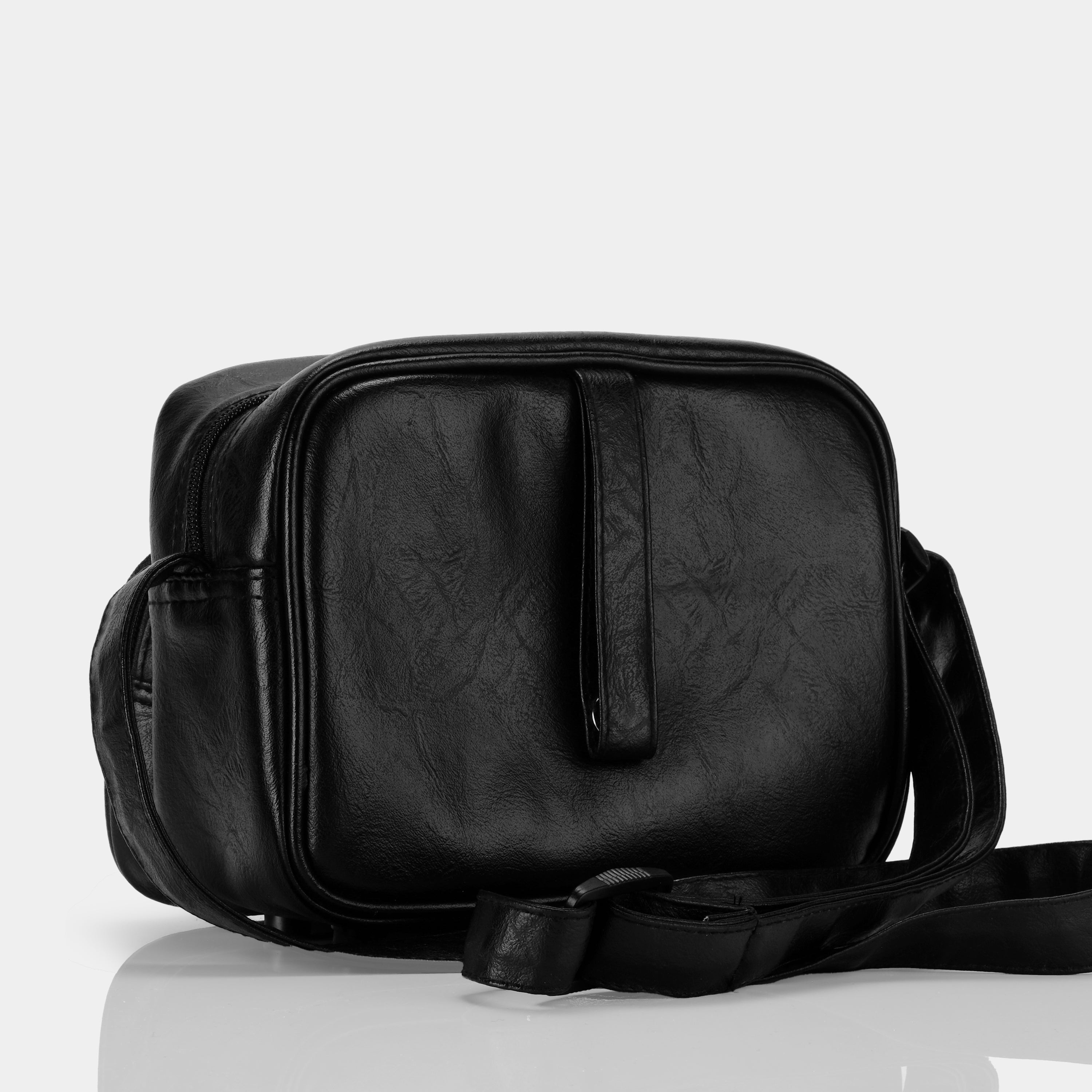 Black Leather Instant Camera Bag