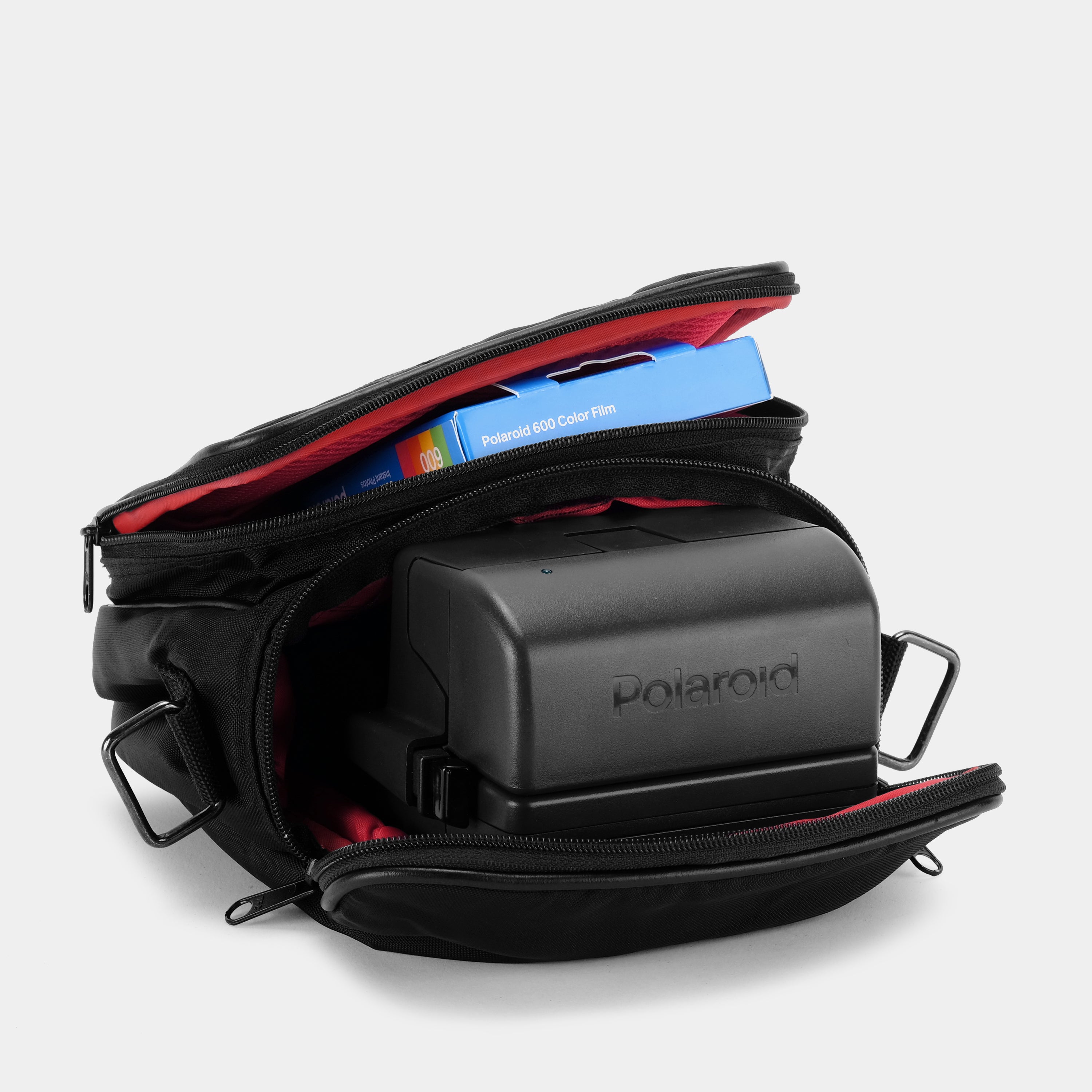 Black with Red Stripe Instant Camera Bag