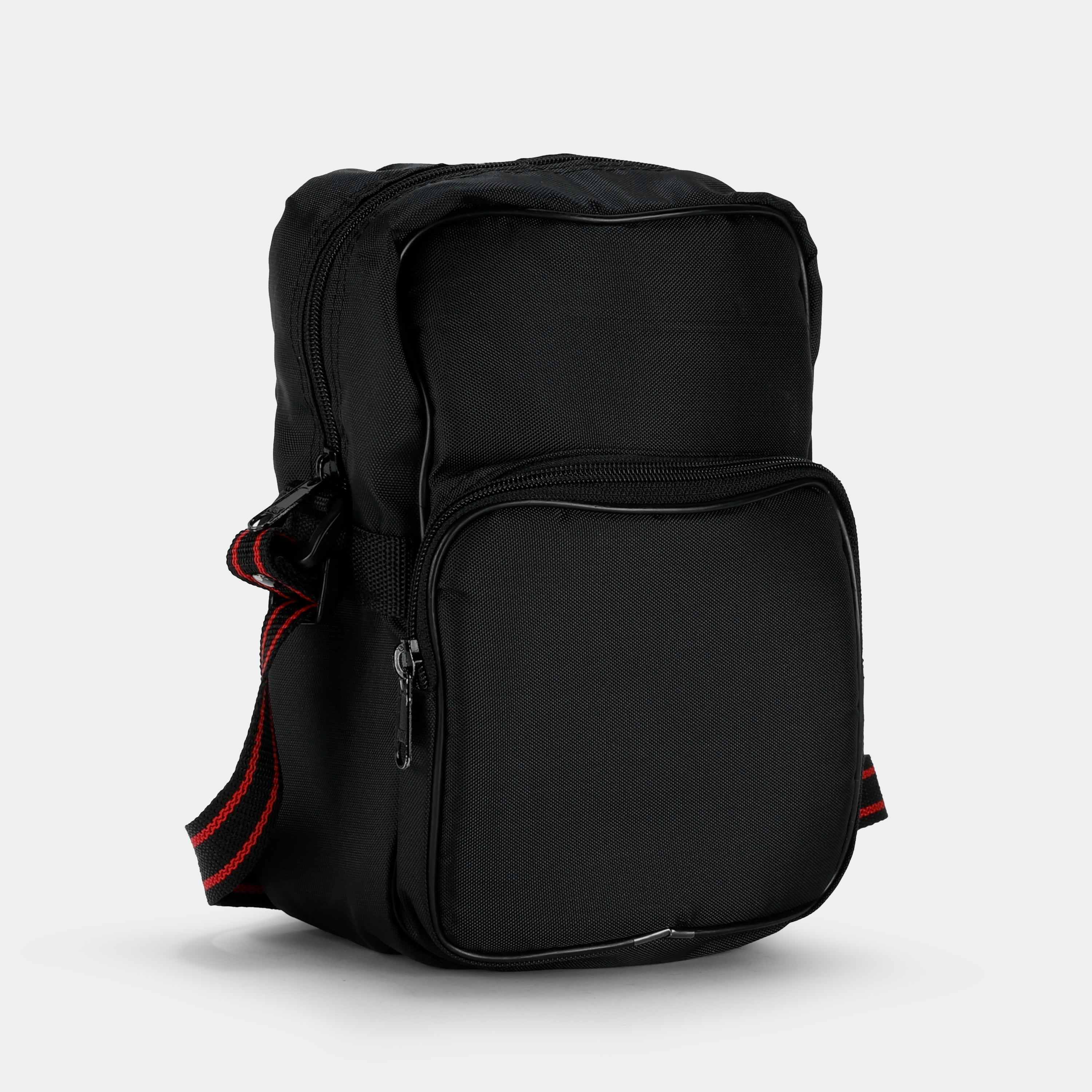 Black With Red Stripe Strap Camera Bag