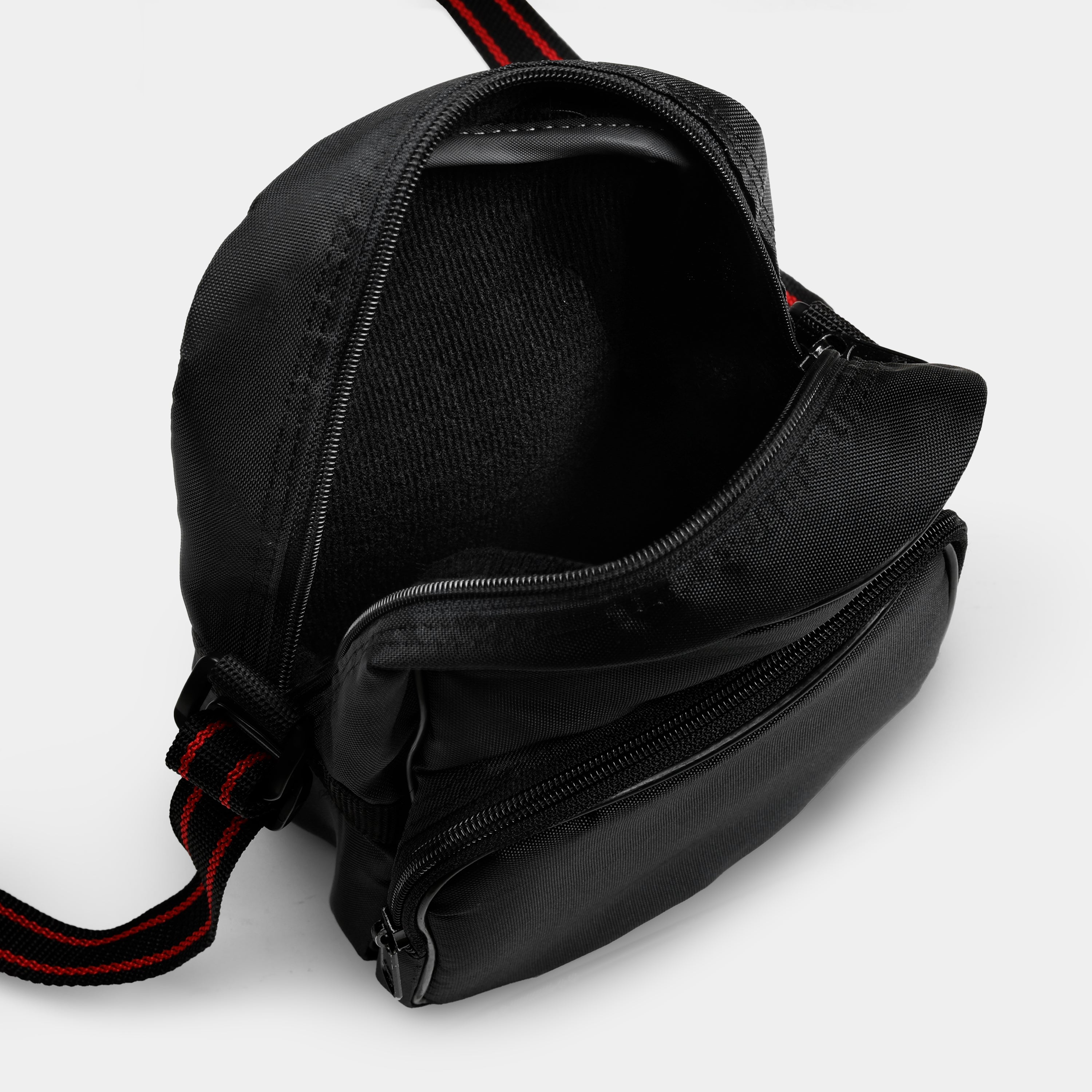 Black With Red Stripe Strap Camera Bag