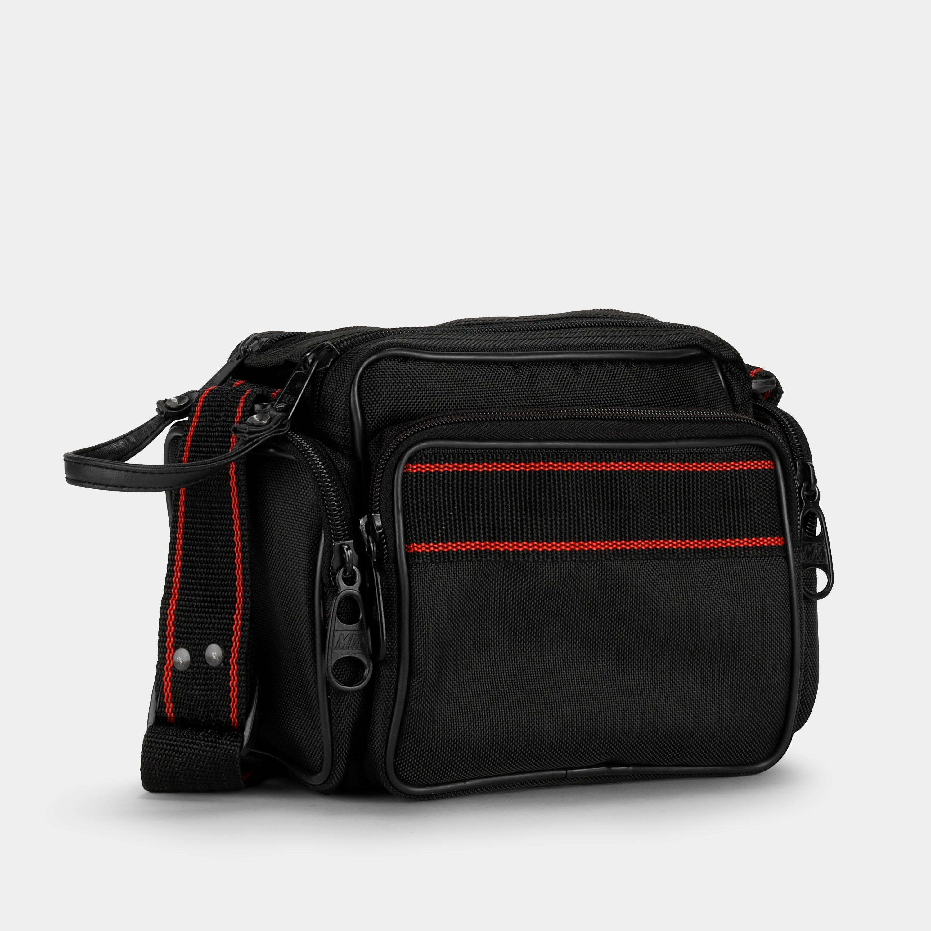 Black With Red Stripes Camera Bag