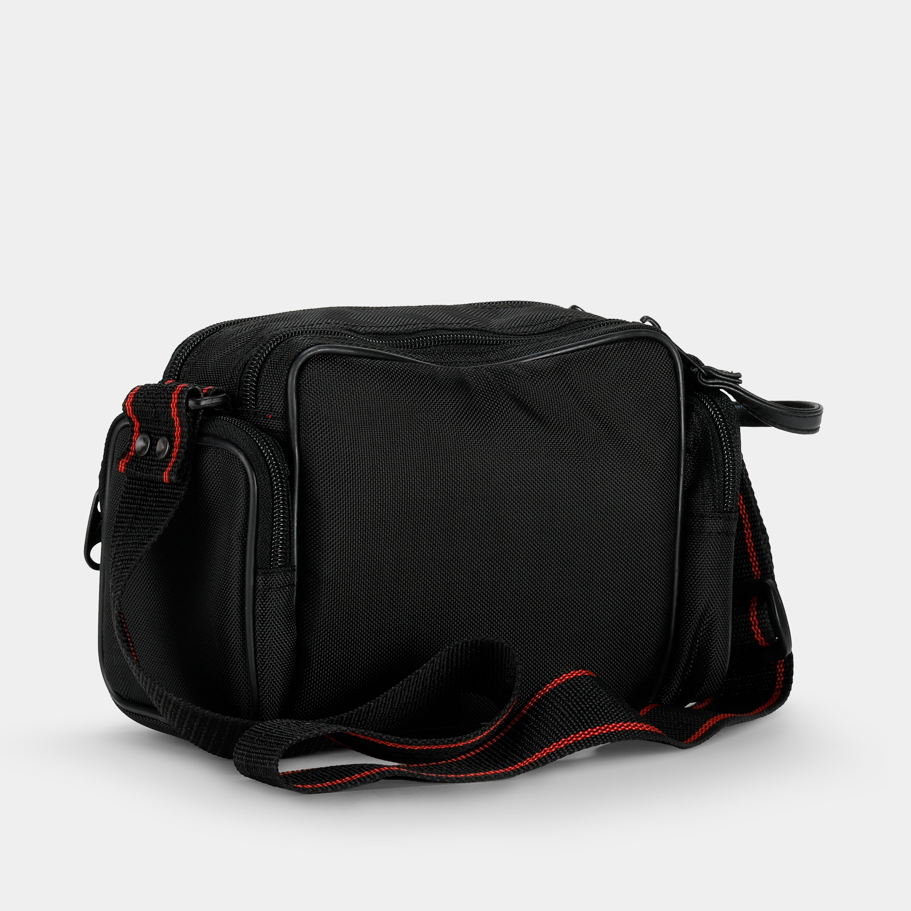 Black With Red Stripes Camera Bag
