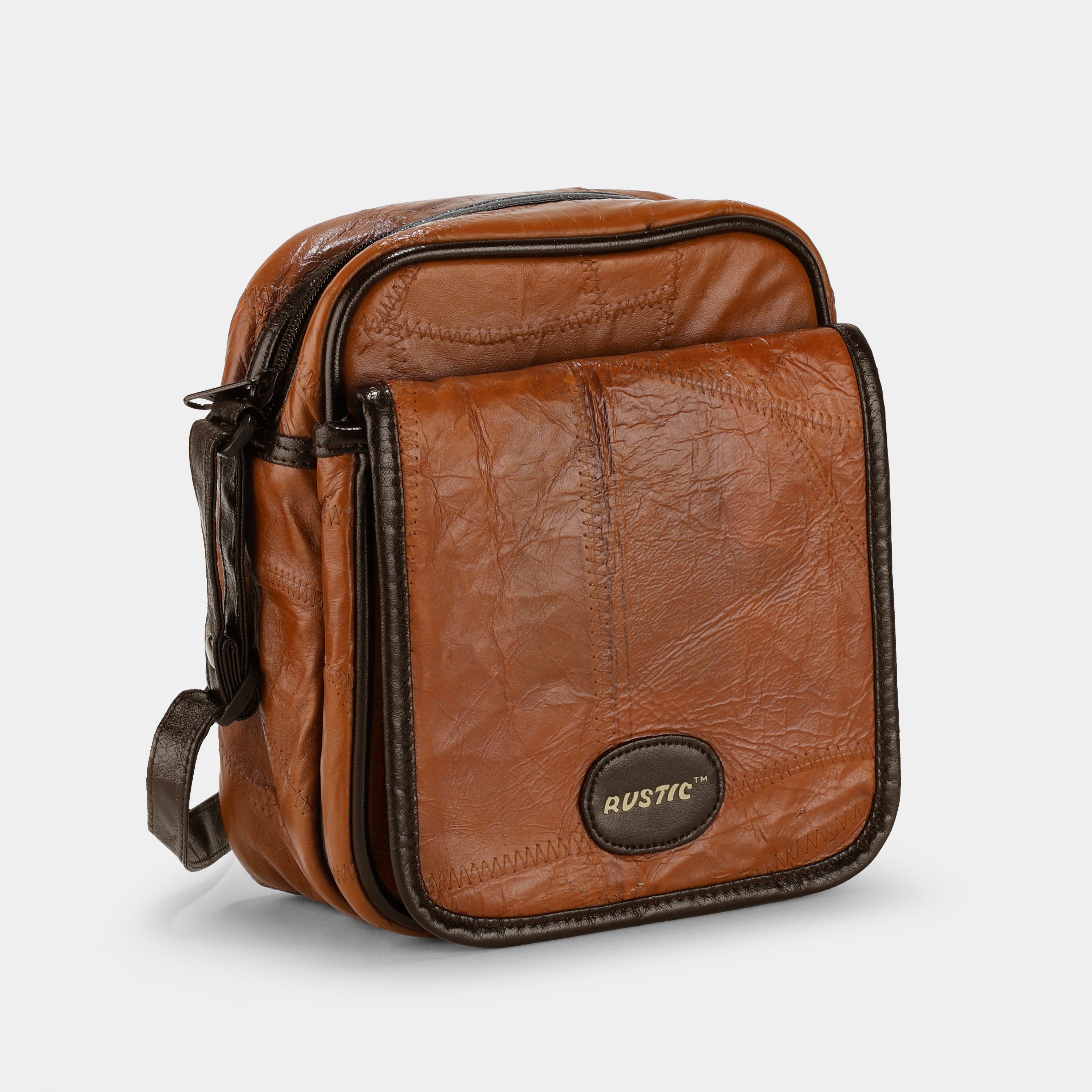 Rustic Patchwork Brown Camera Bag