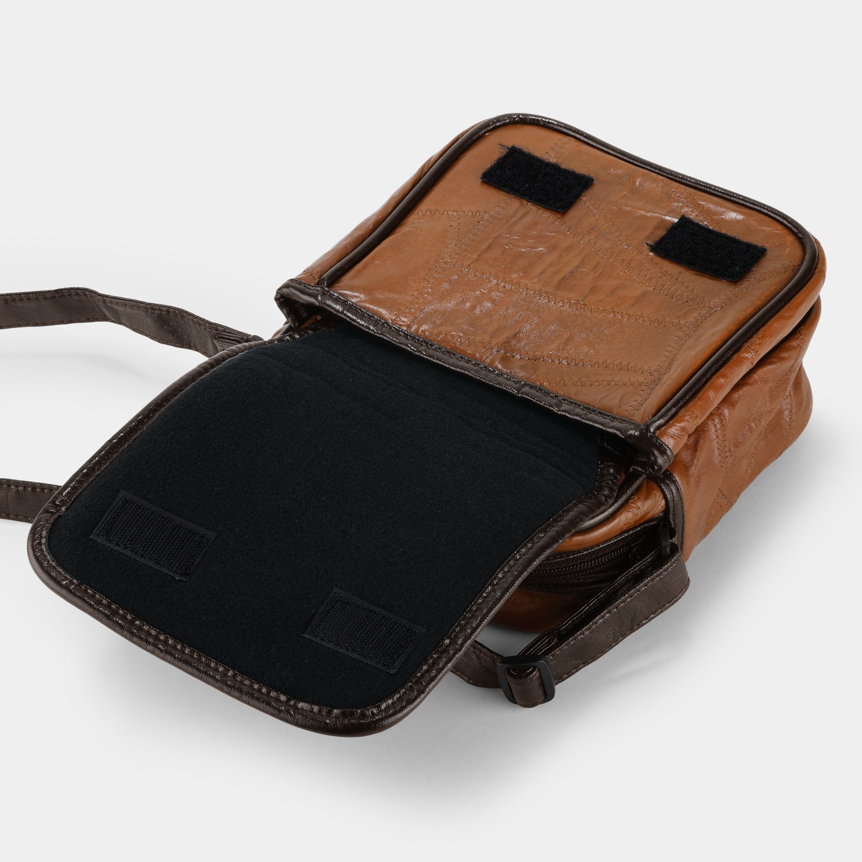Rustic Patchwork Brown Camera Bag