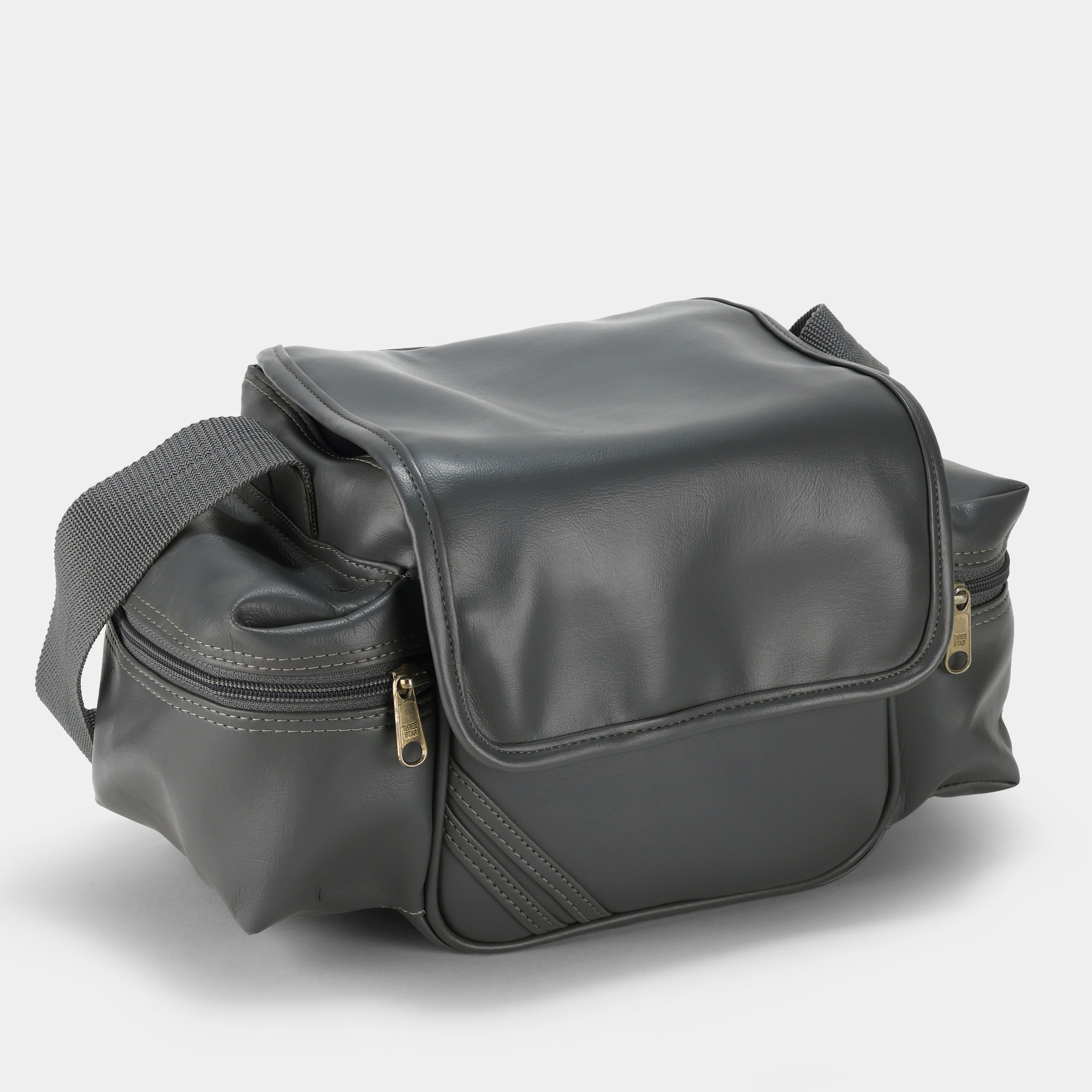Grey Faux Leather Camera Bag