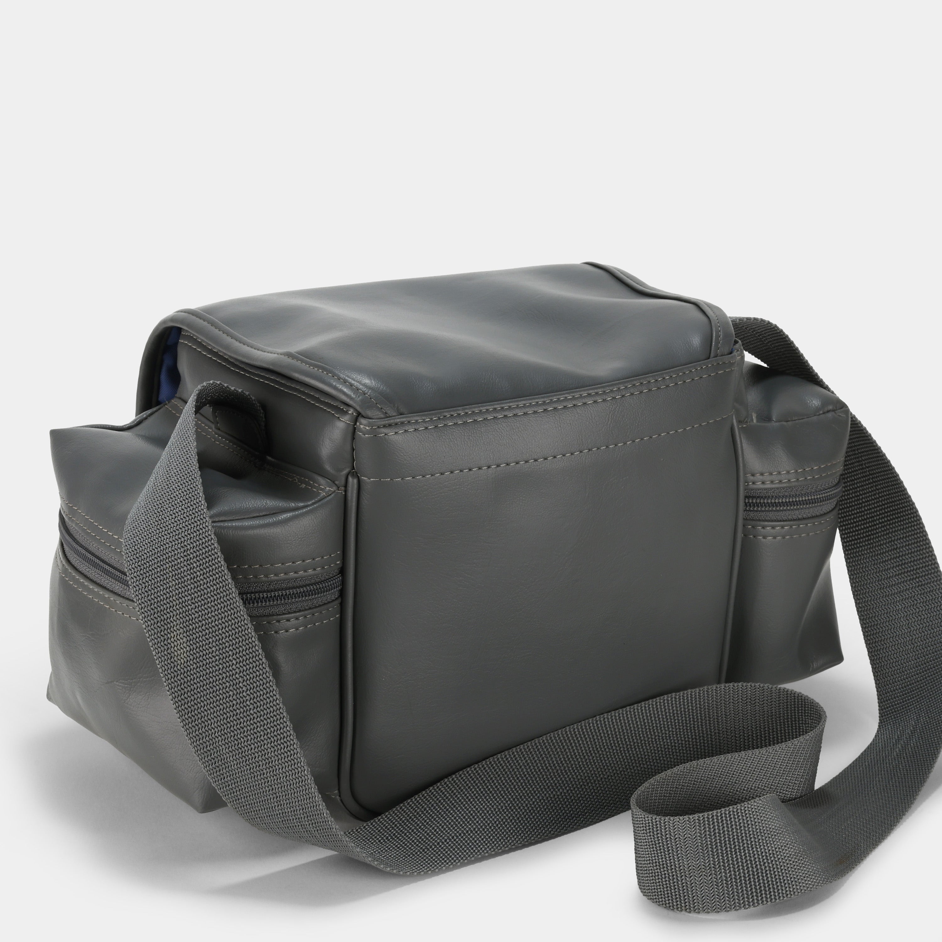 Grey Faux Leather Camera Bag