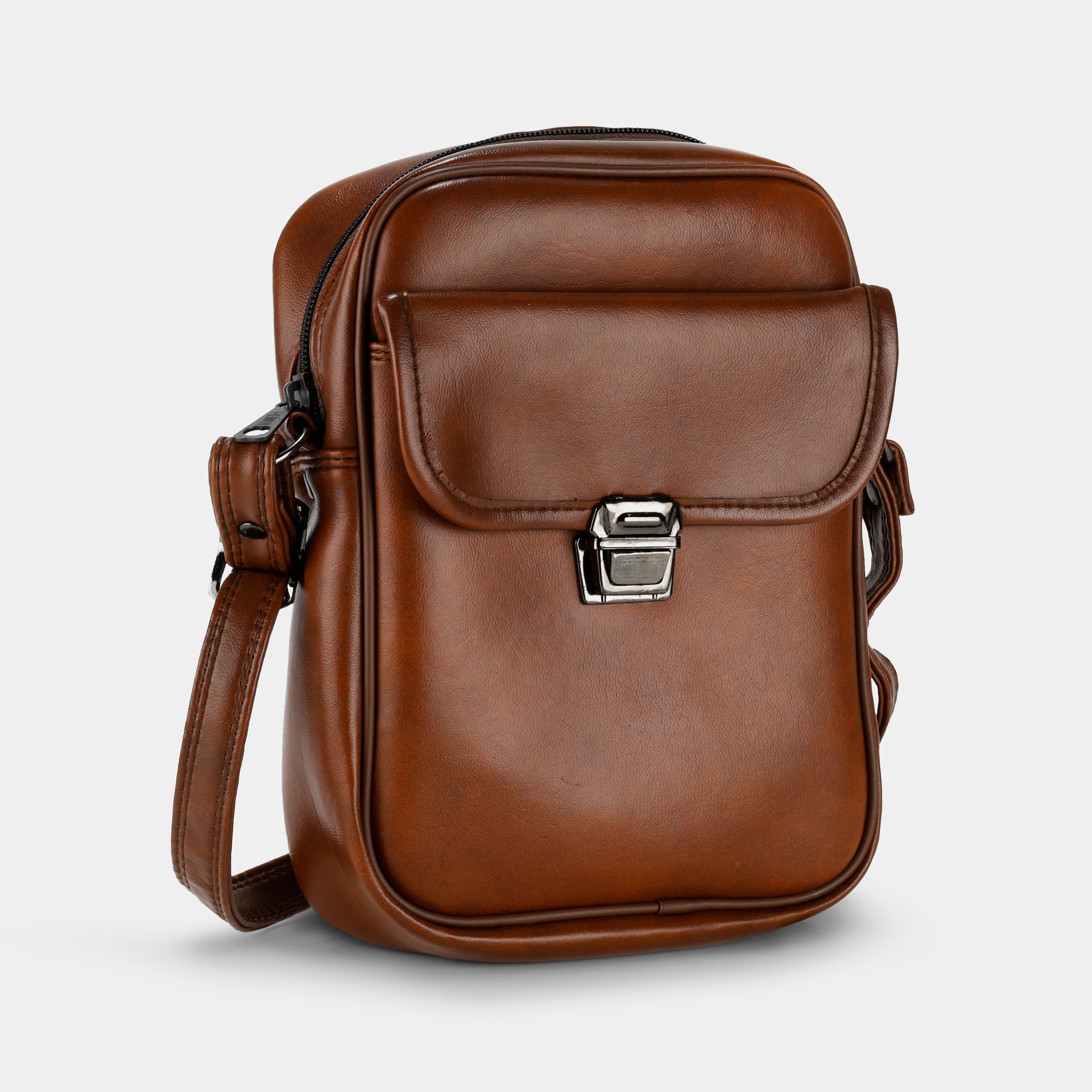 Brown Faux Leather Camera Bag