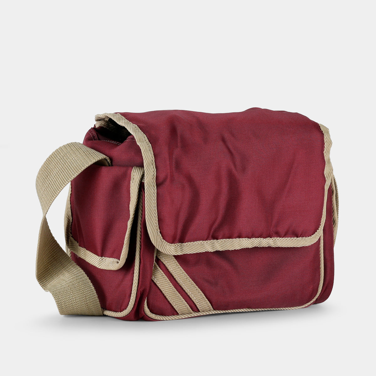 Maroon and Tan Camera Bag