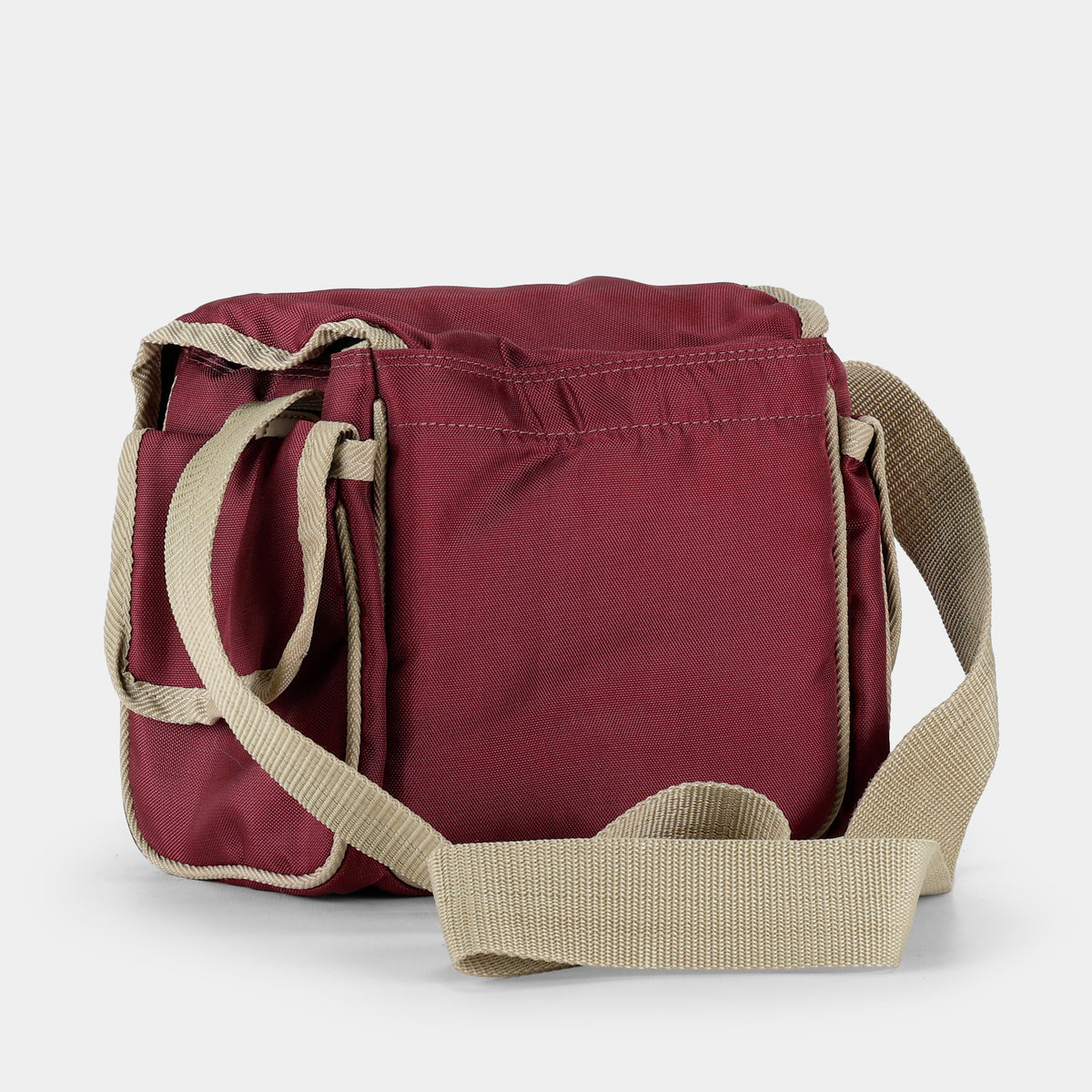 Maroon and Tan Camera Bag