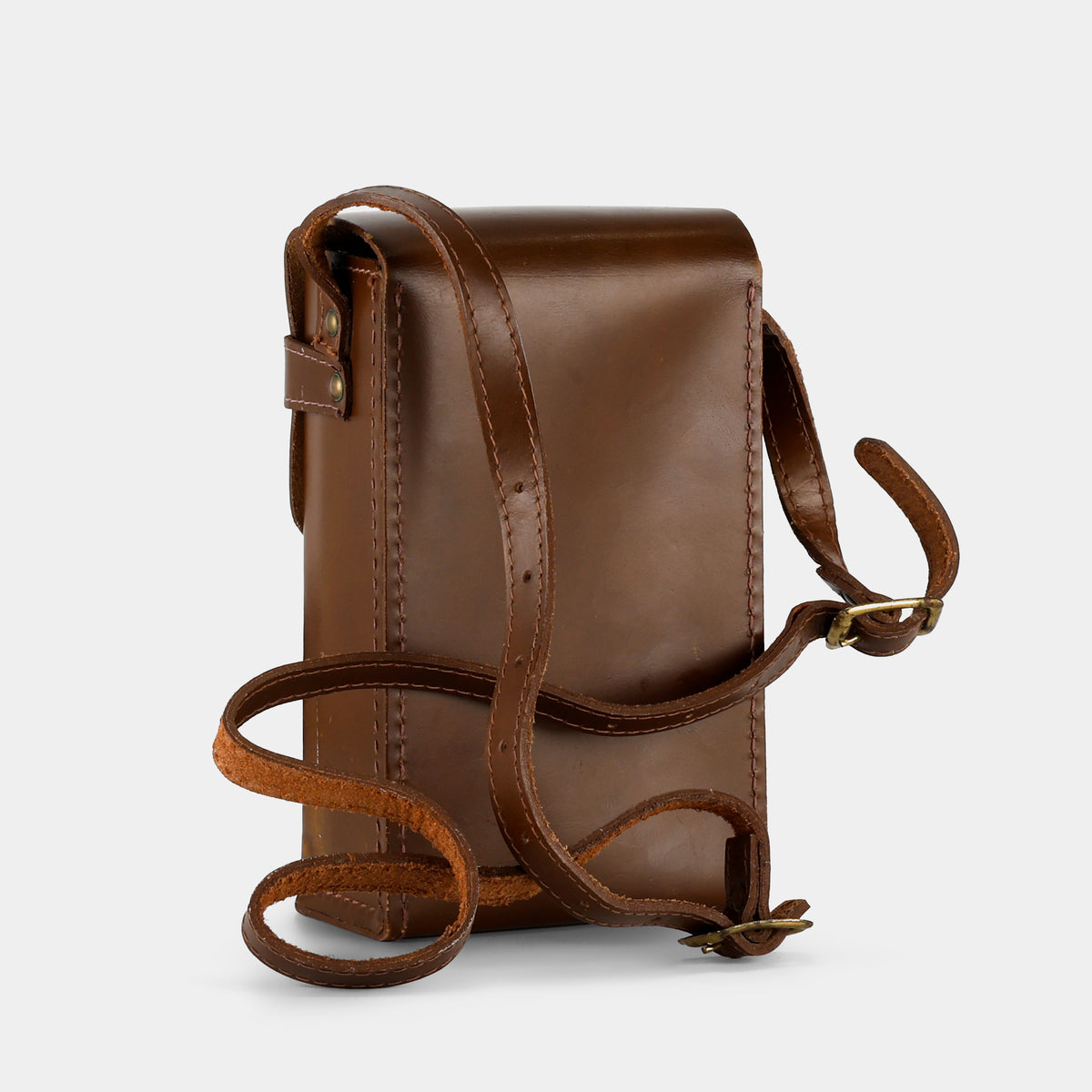 Dark Brown Leather SX-70 Folding Camera Case