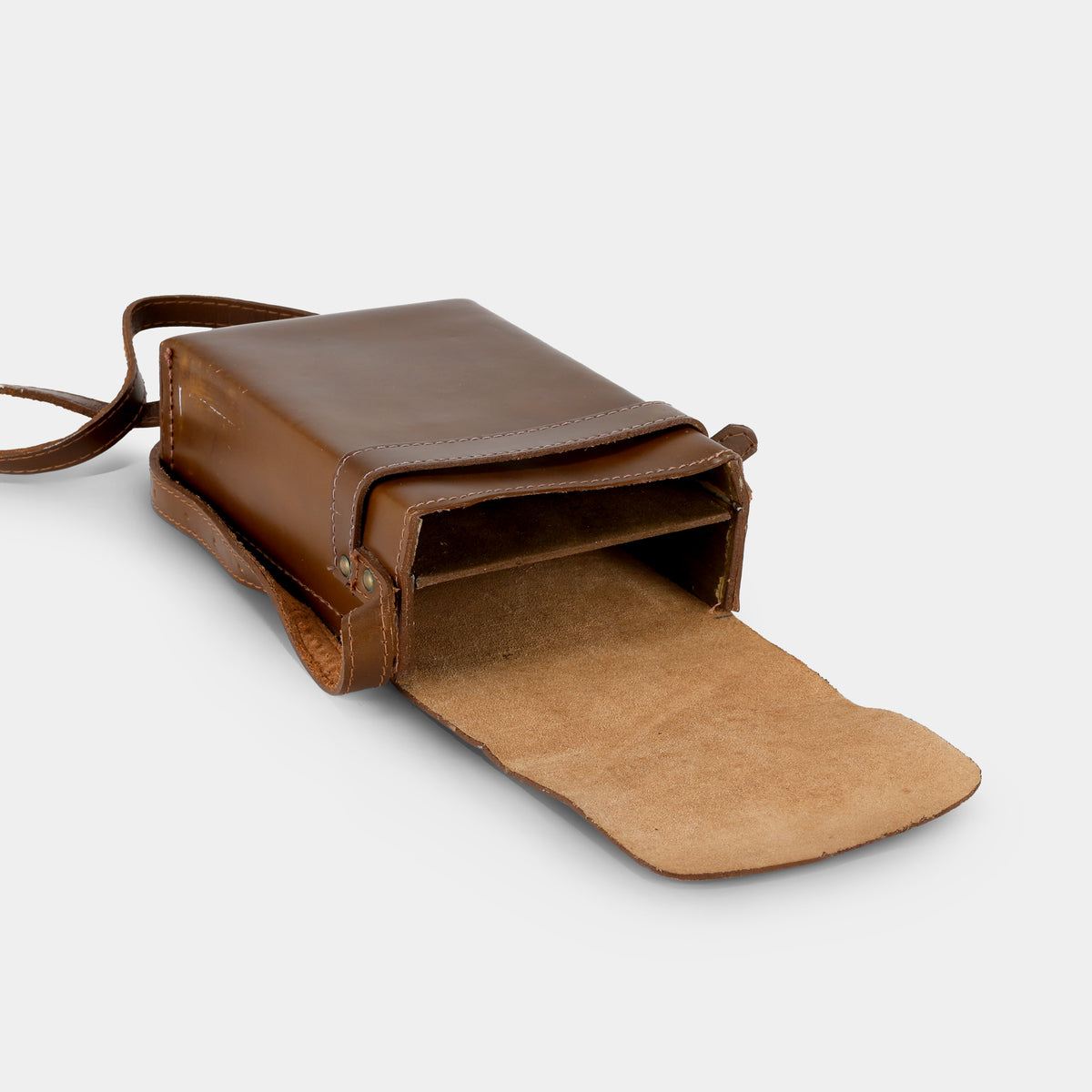 Dark Brown Leather SX-70 Folding Camera Case