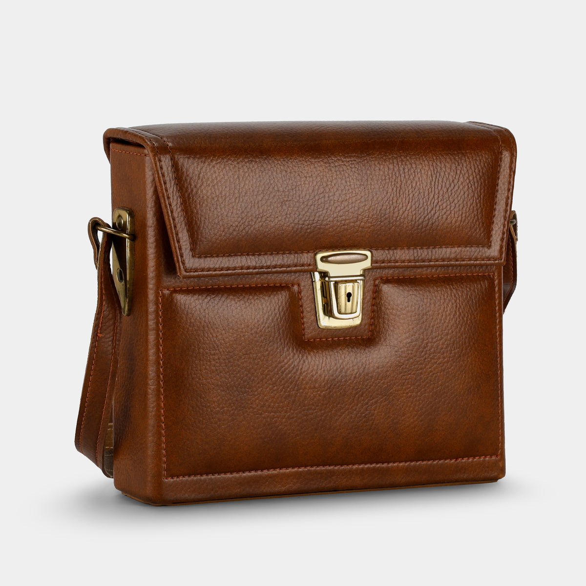 Large Brown Leather SX-70 Folding Camera Case