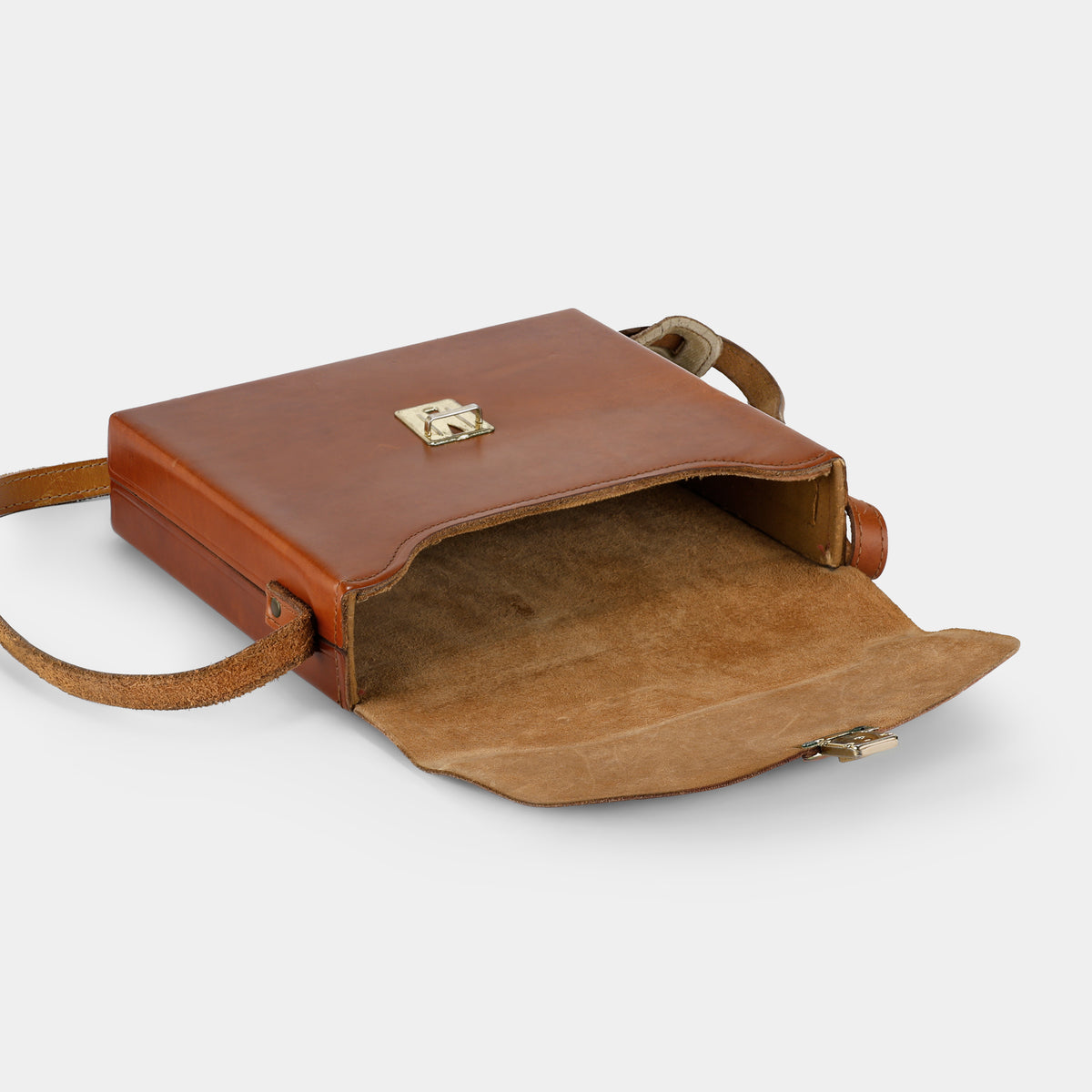Large Brown Leather SX-70 Folding Camera Case