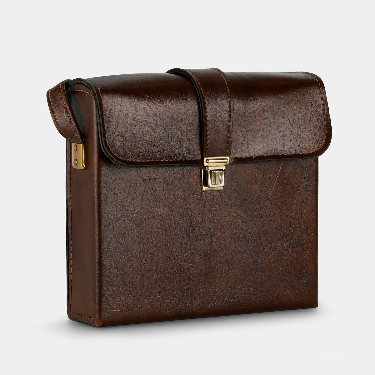 Large Dark Brown Leather SX-70 Folding Camera Case