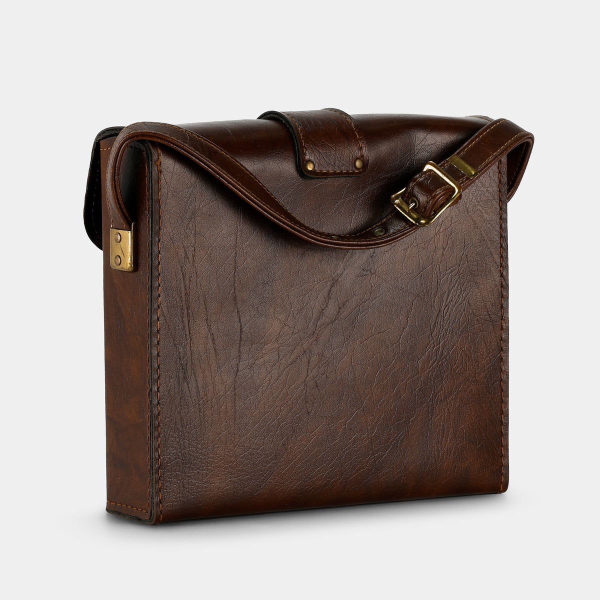 Large Dark Brown Leather SX-70 Folding Camera Case