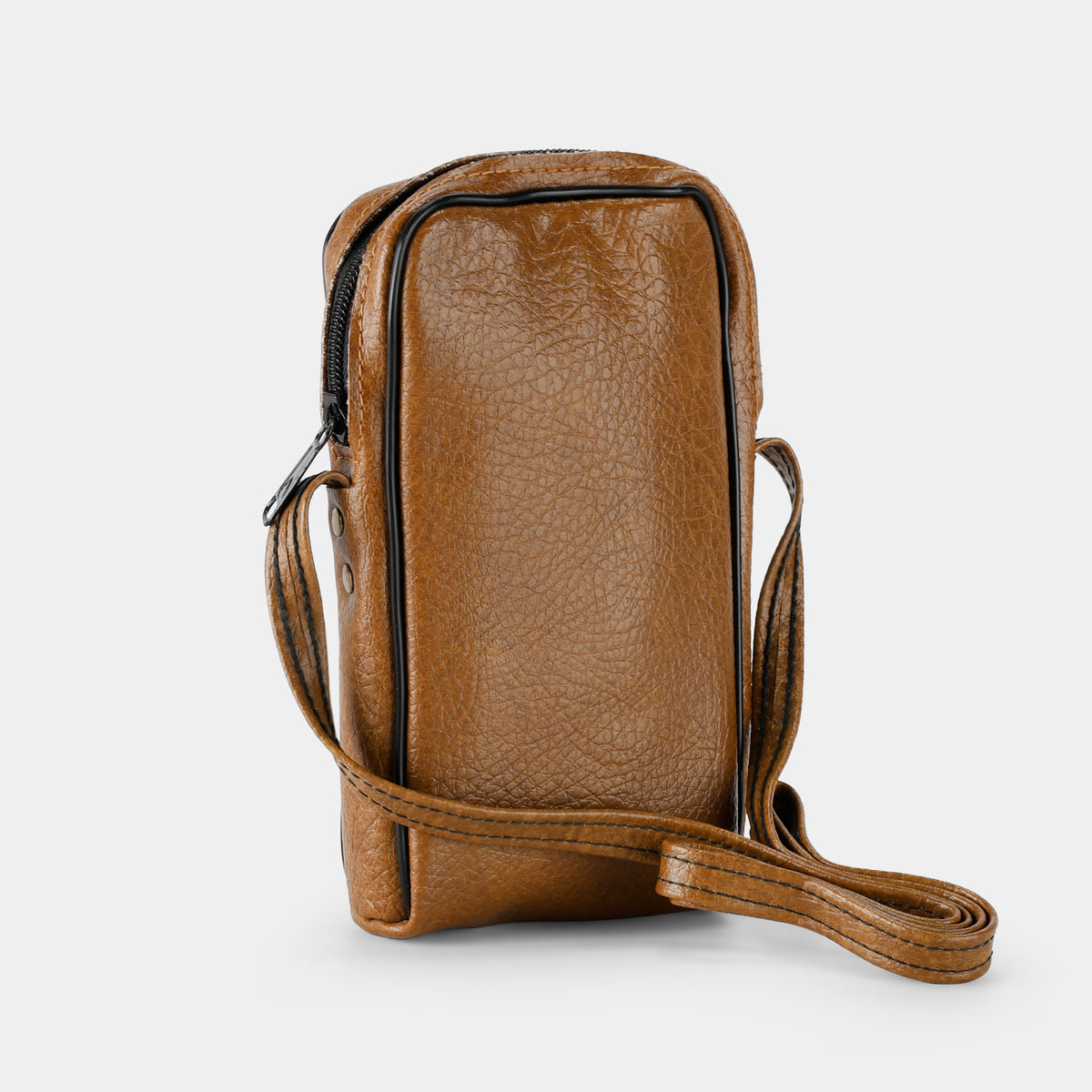 Brown Leather Folding Instant Camera Bag