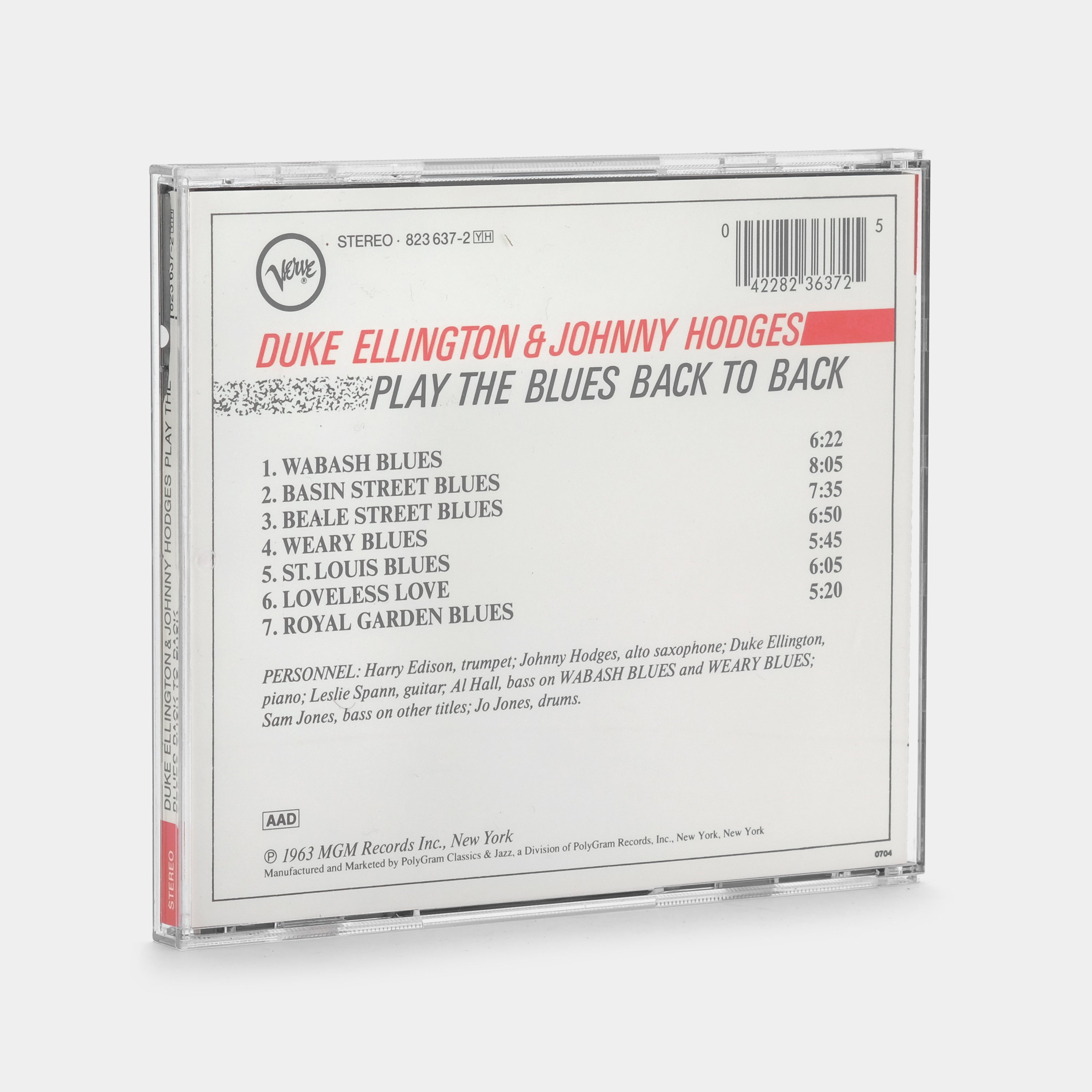 Duke Ellington & Johnny Hodges - Back To Back (Duke Ellington And Johnny Hodges Play The Blues) CD