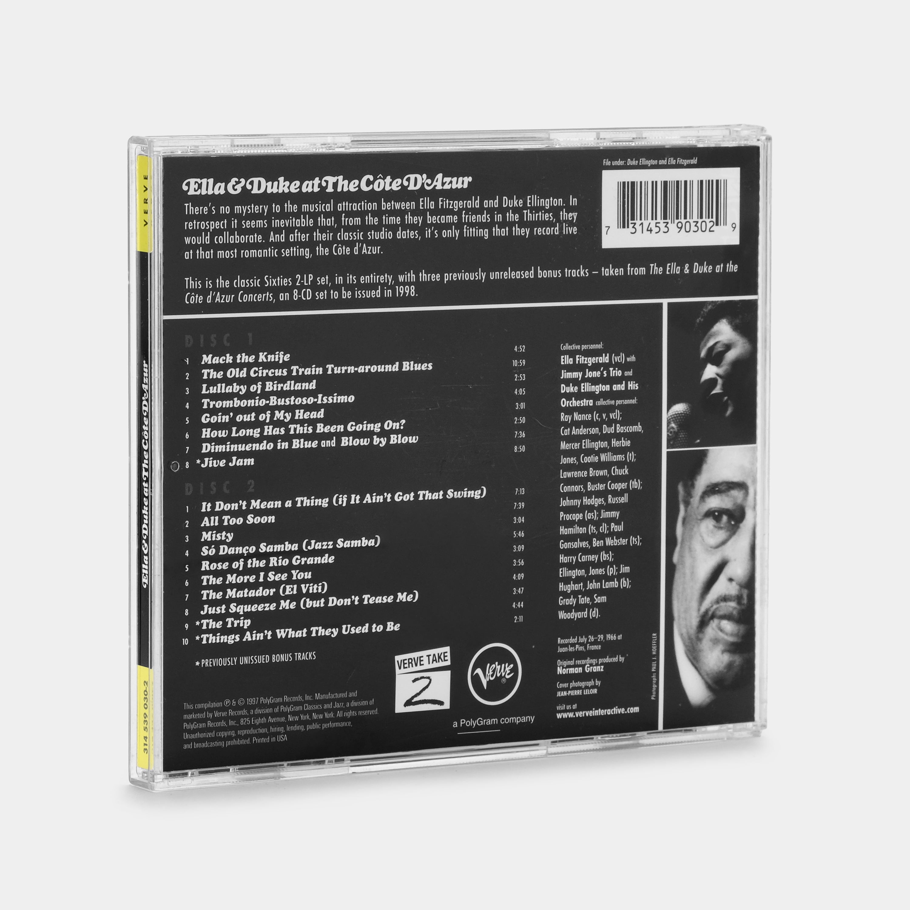 Ella Fitzgerald And Duke Ellington - Ella & Duke At The Côte D'Azur 2xCD