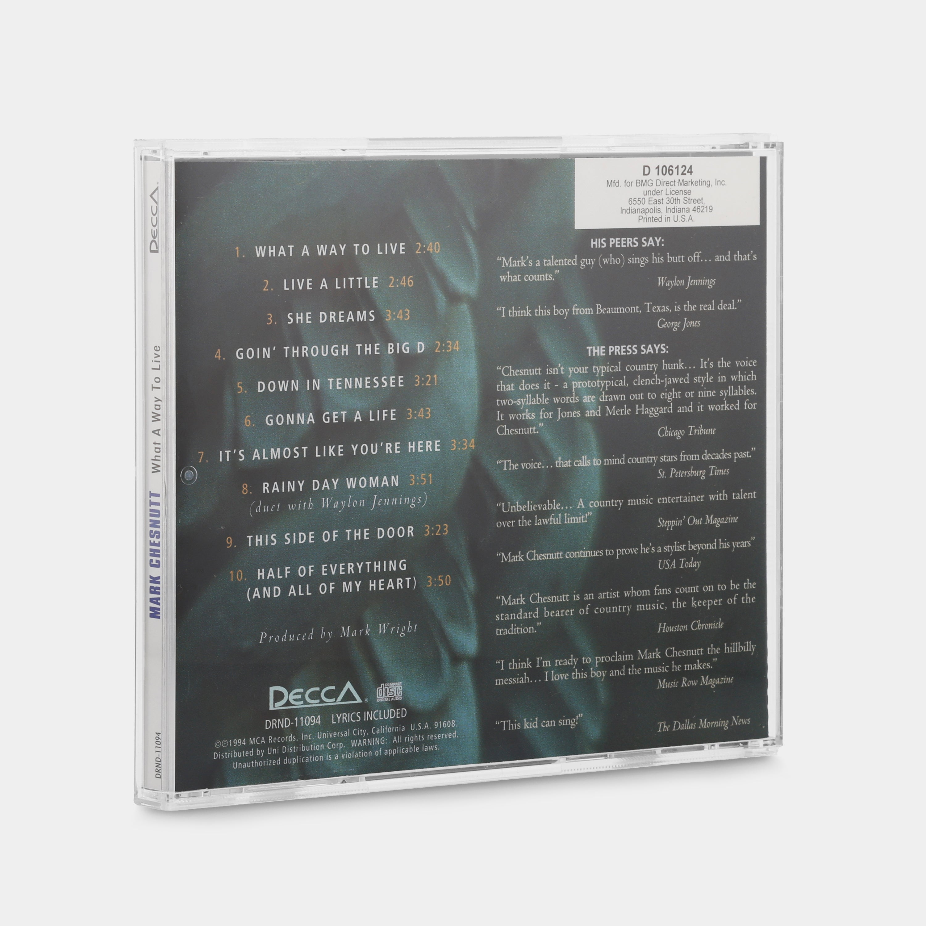 Mark Chesnutt - What a Way to Live CD