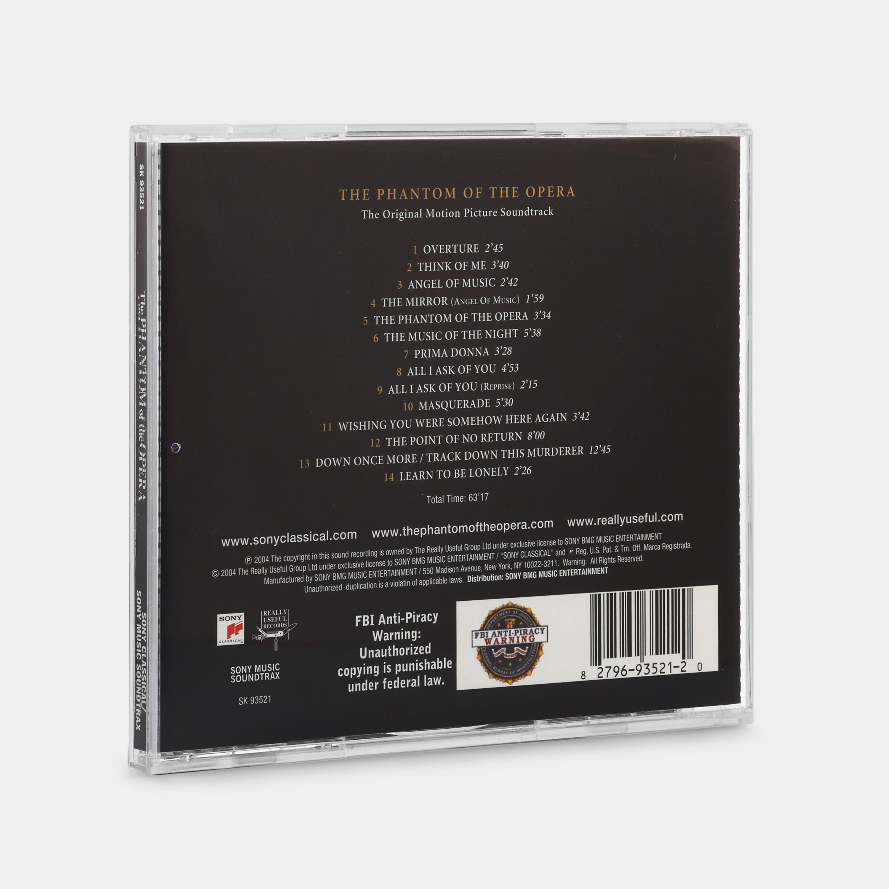 The Phantom Of The Opera: The Original Motion Picture Soundtrack CD