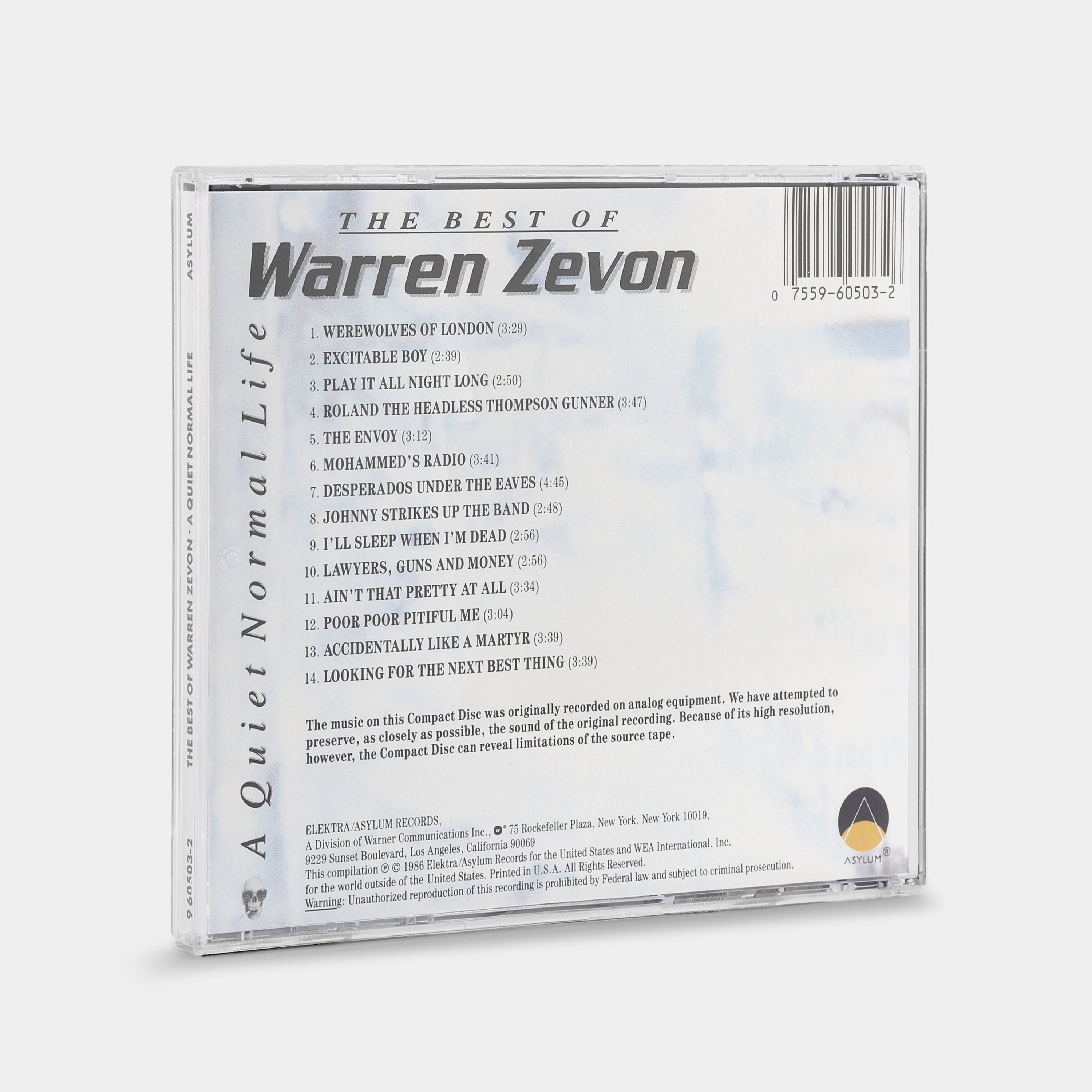 Warren Zevon - A Quiet Normal Life: The Best Of Warren Zevon CD