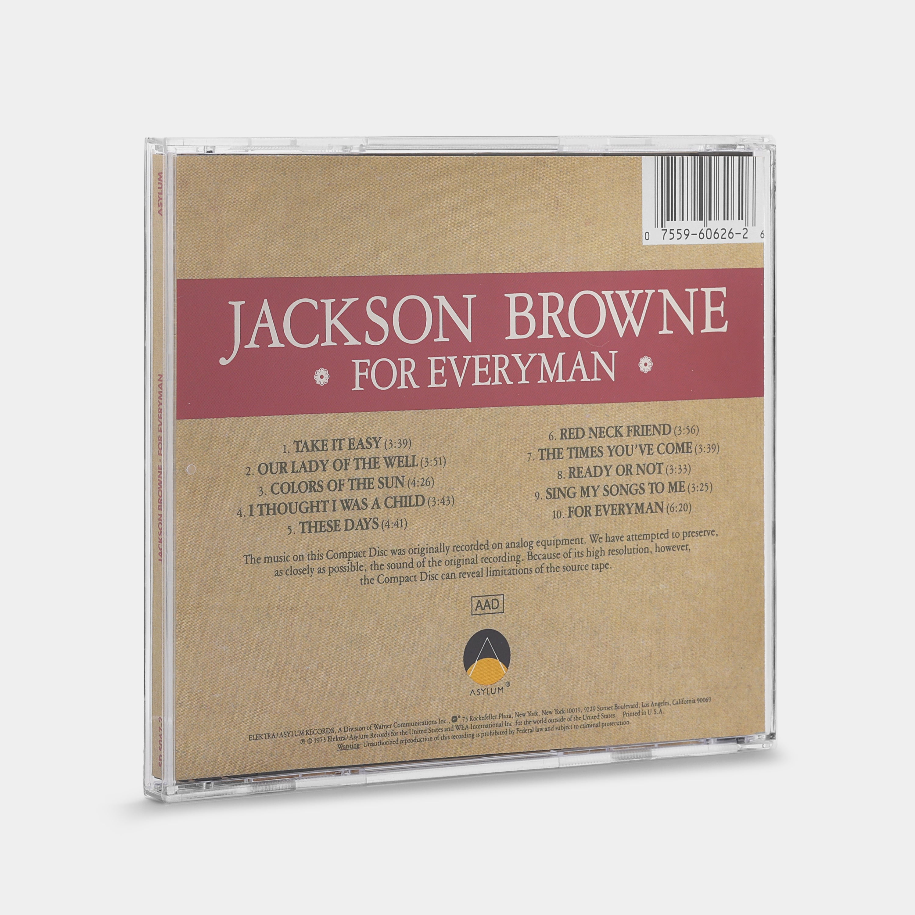 Jackson Browne - For Everyman CD