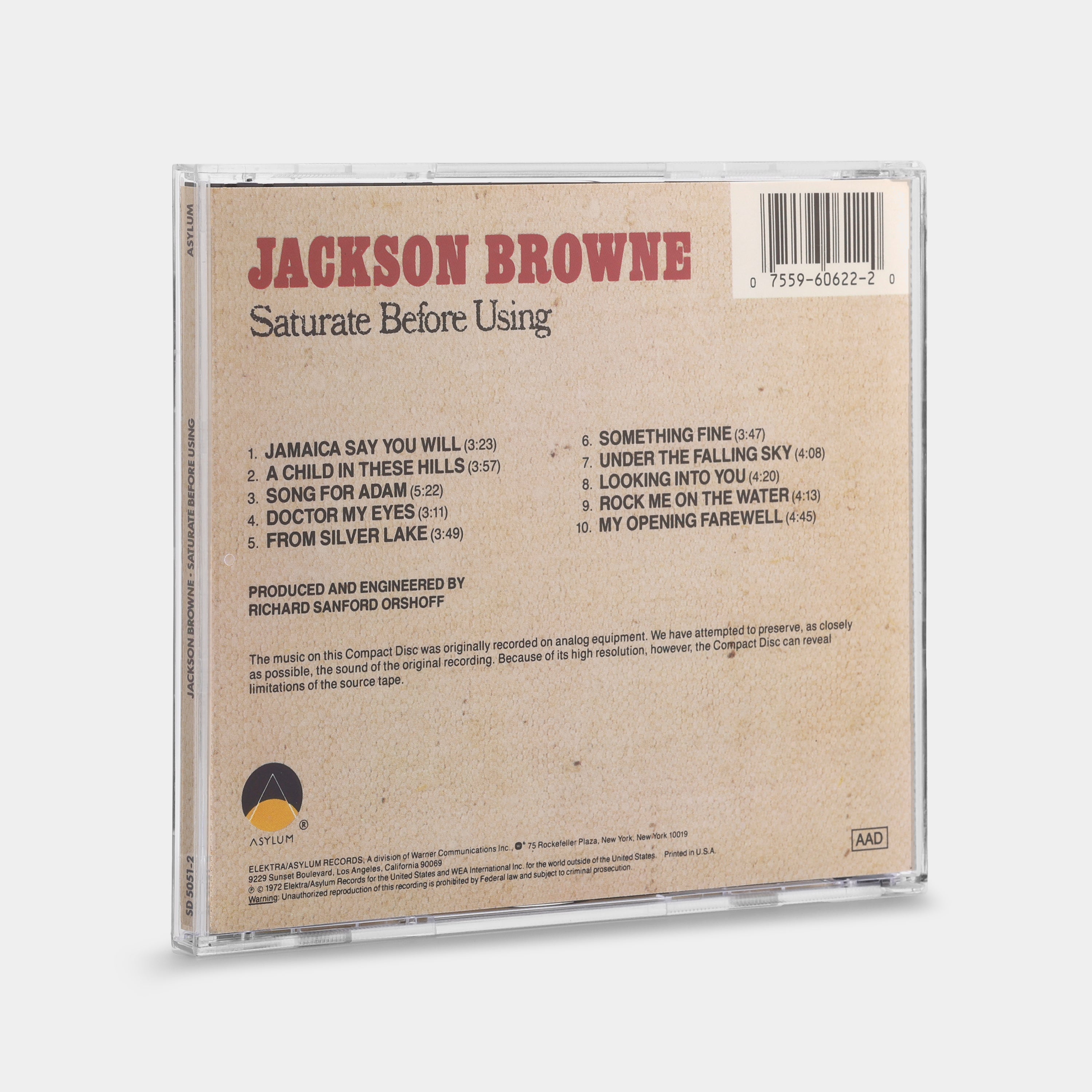 Jackson Browne - Saturate Before Using CD