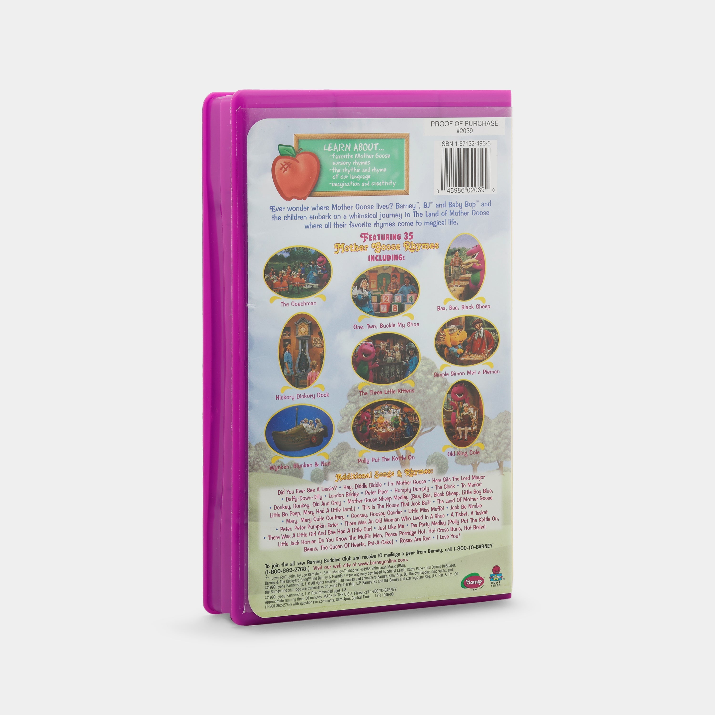 Barney’s Rhyme Time Rhythm VHS Tape