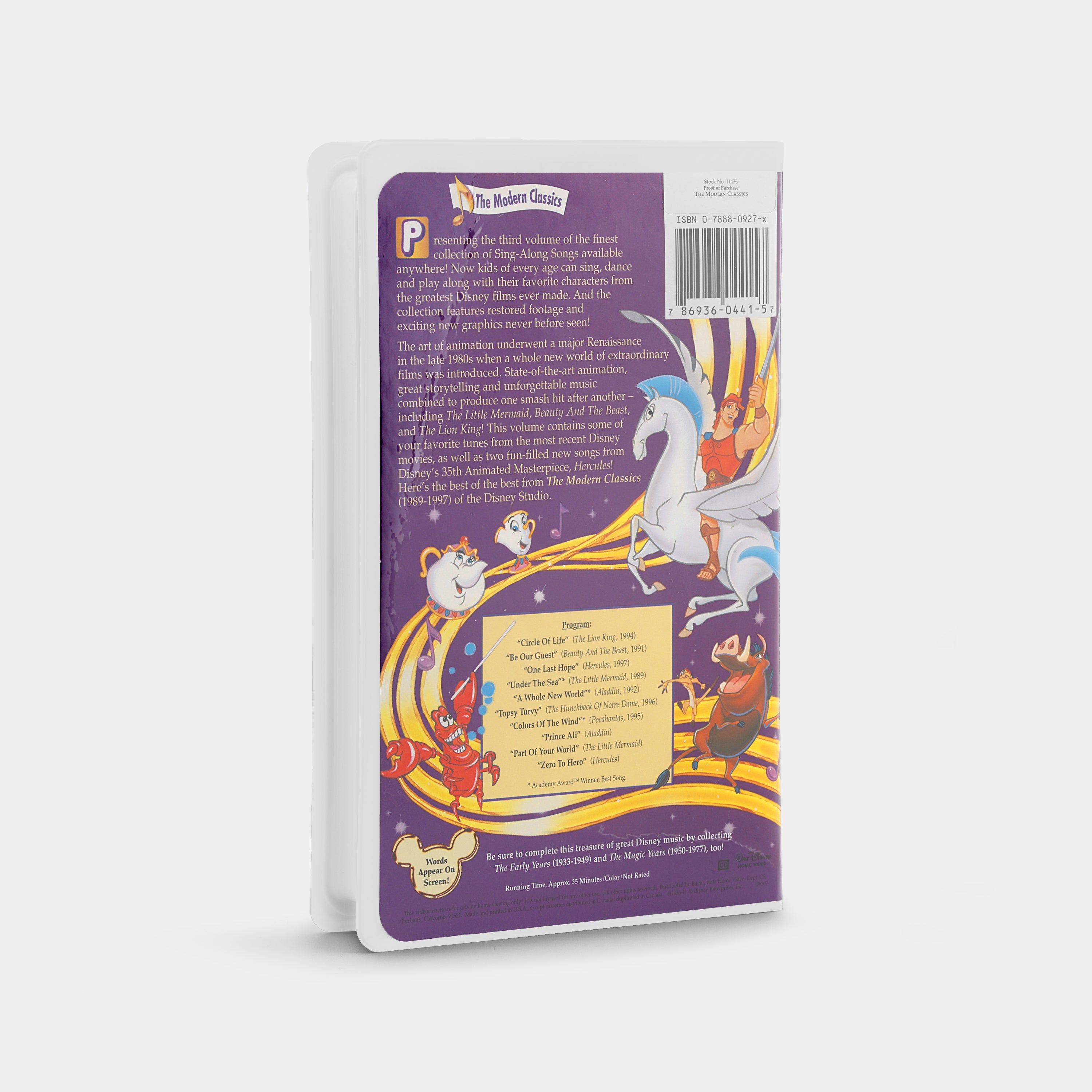 Disney Sing-Along Songs: Collection of All-Time Favorites - The Modern Classics VHS Tape