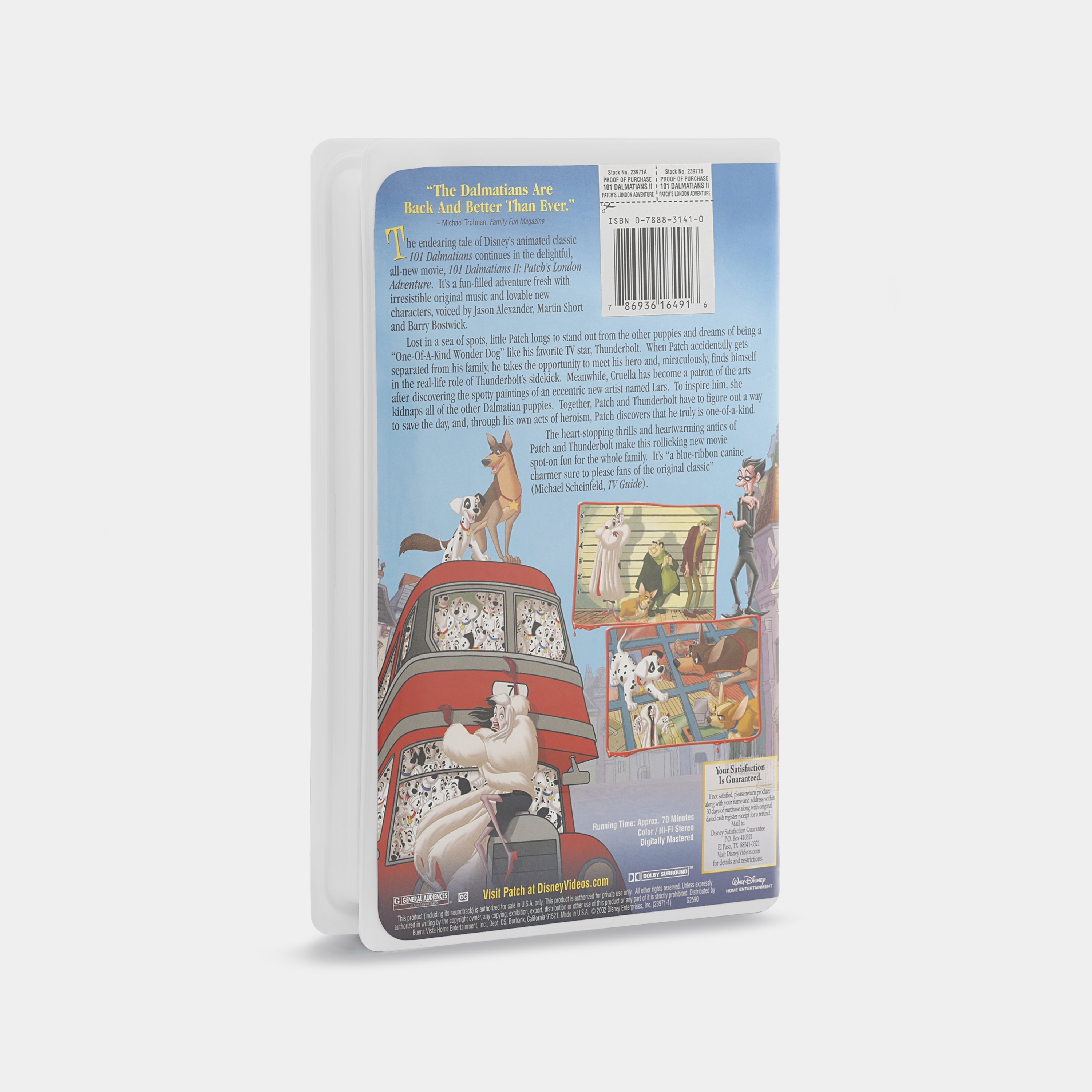 101 Dalmatians II: Patch's London Adventure VHS Tape