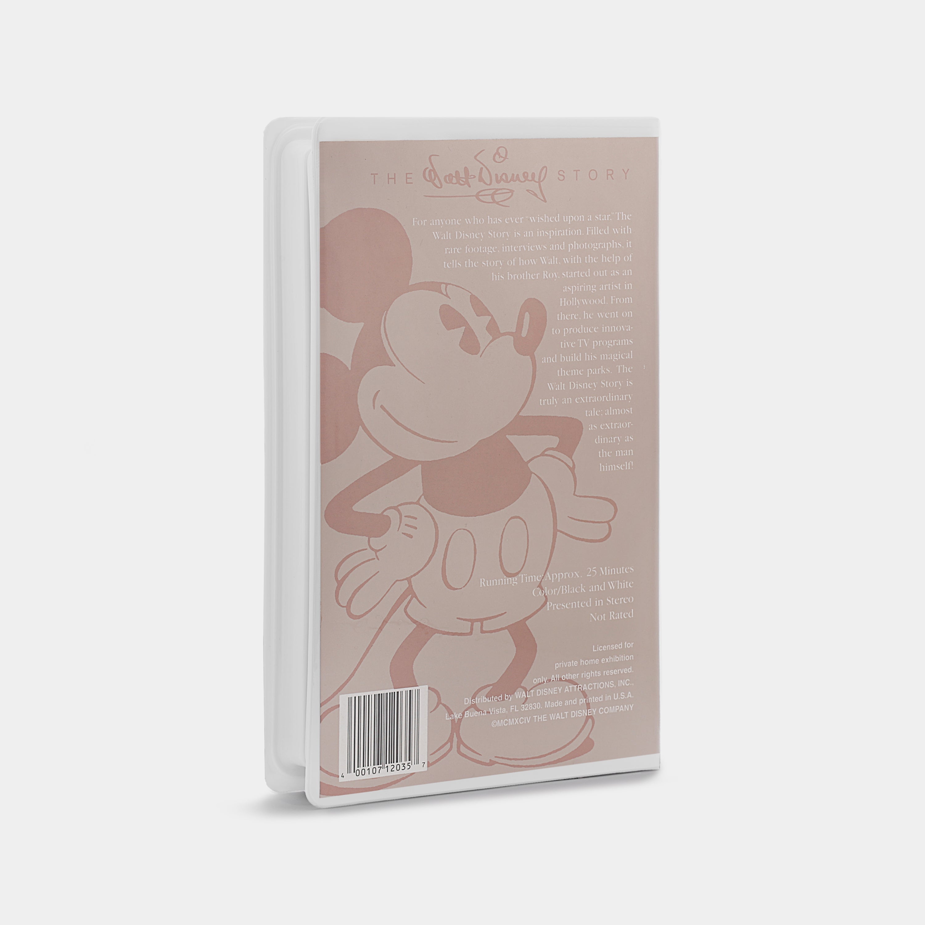 The Walt Disney Story VHS Tape