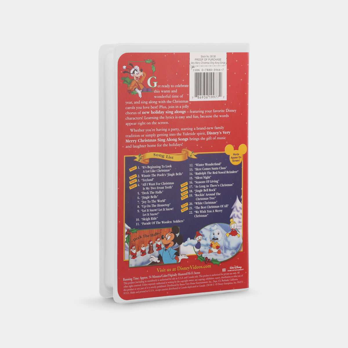Disney Sing-Along Songs: Very Merry Christmas Songs VHS Tape