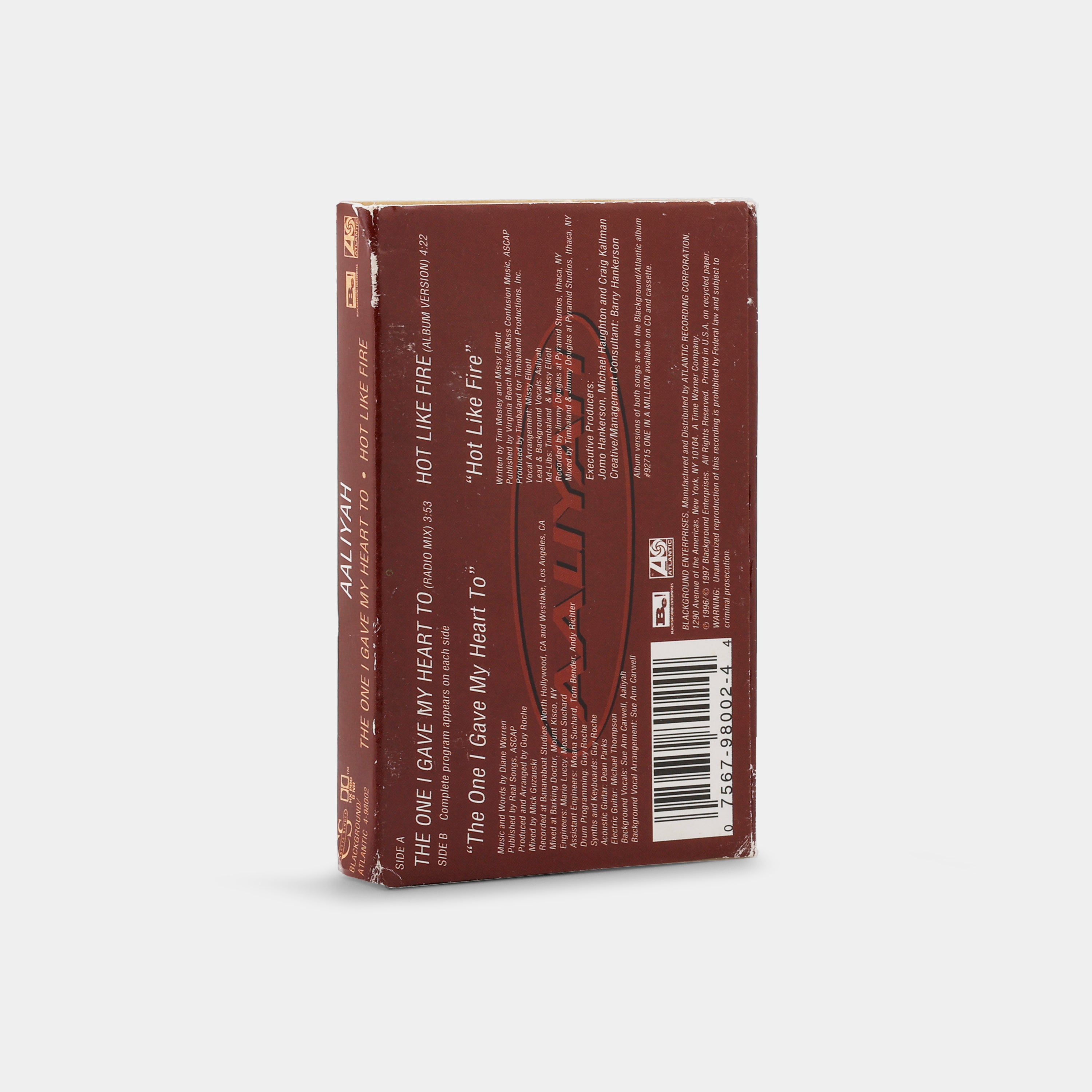 Aaliyah - The One I Gave My Heart To / Hot Like Fire Cassette Tape Single