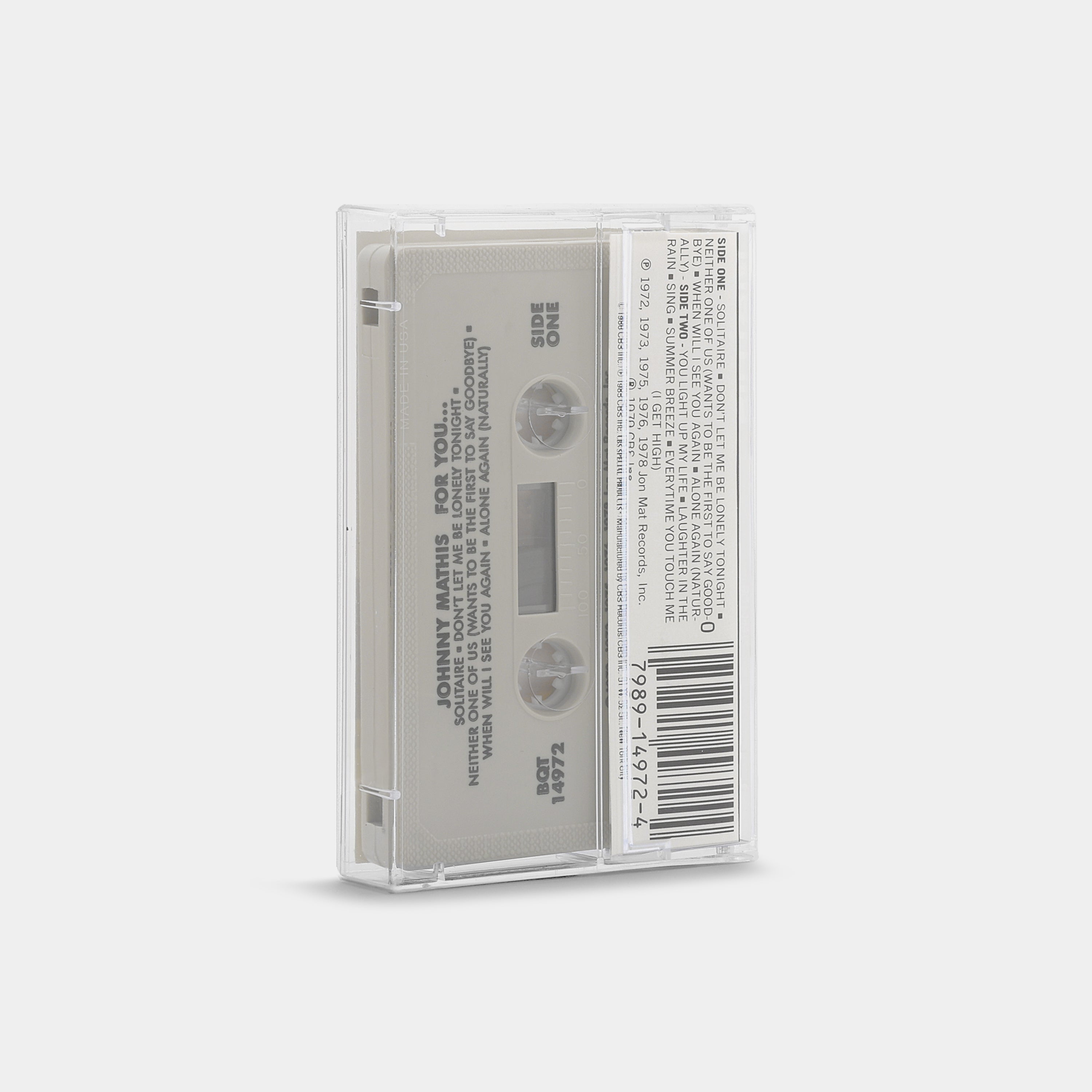 Johnny Mathis - For You Cassette Tape