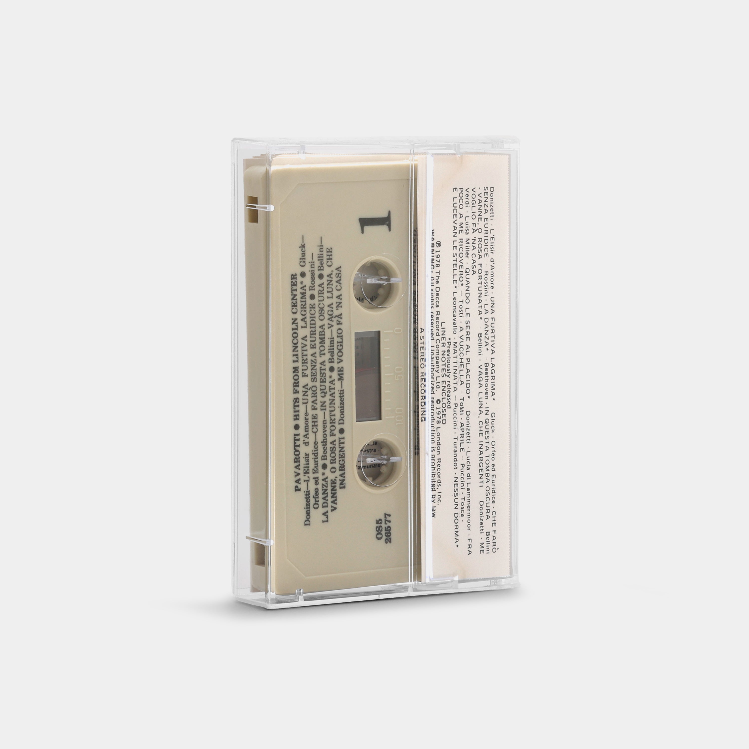 Luciano Pavarotti - Hits From Lincoln Center Cassette Tape