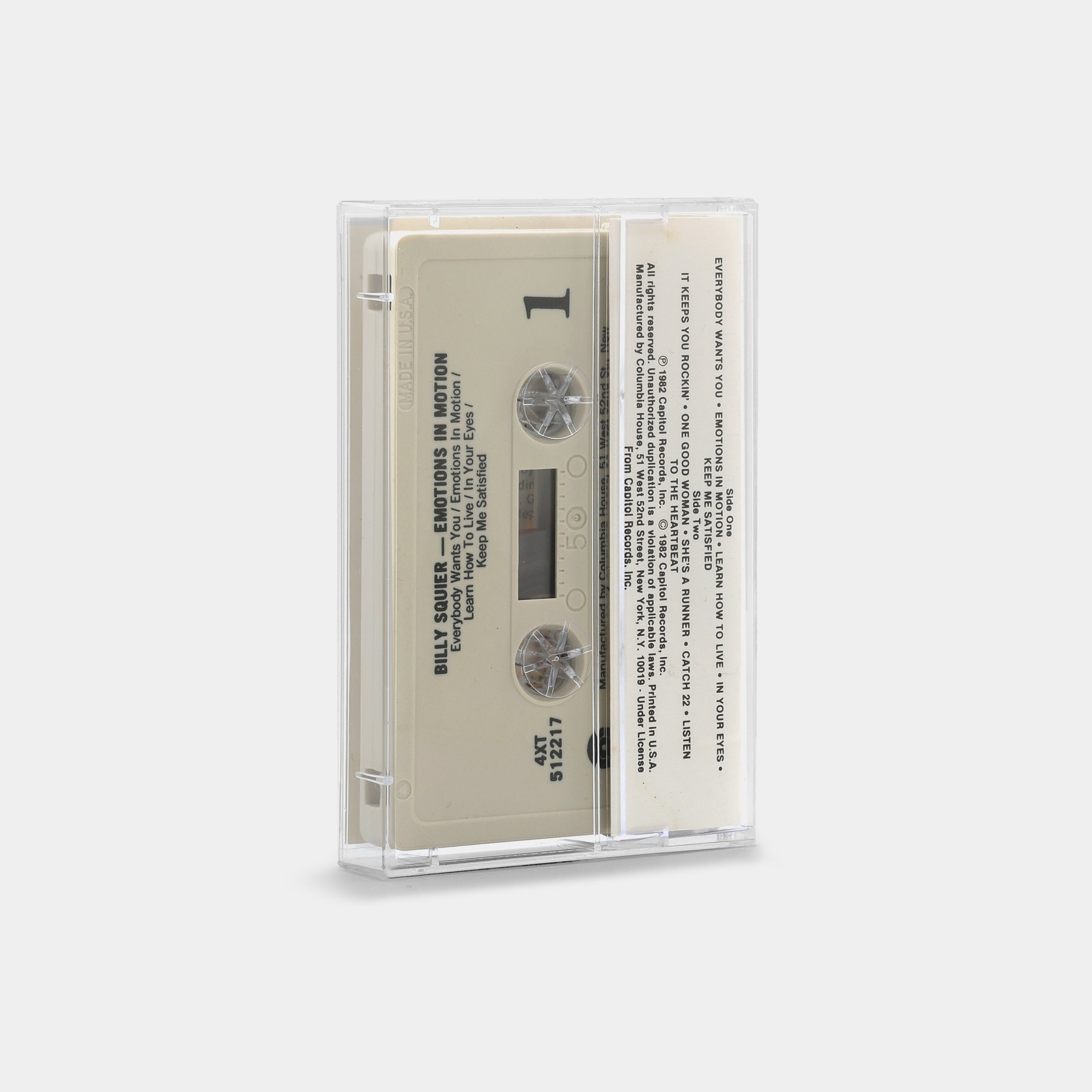 Billy Squier - Emotions In Motion Cassette Tape