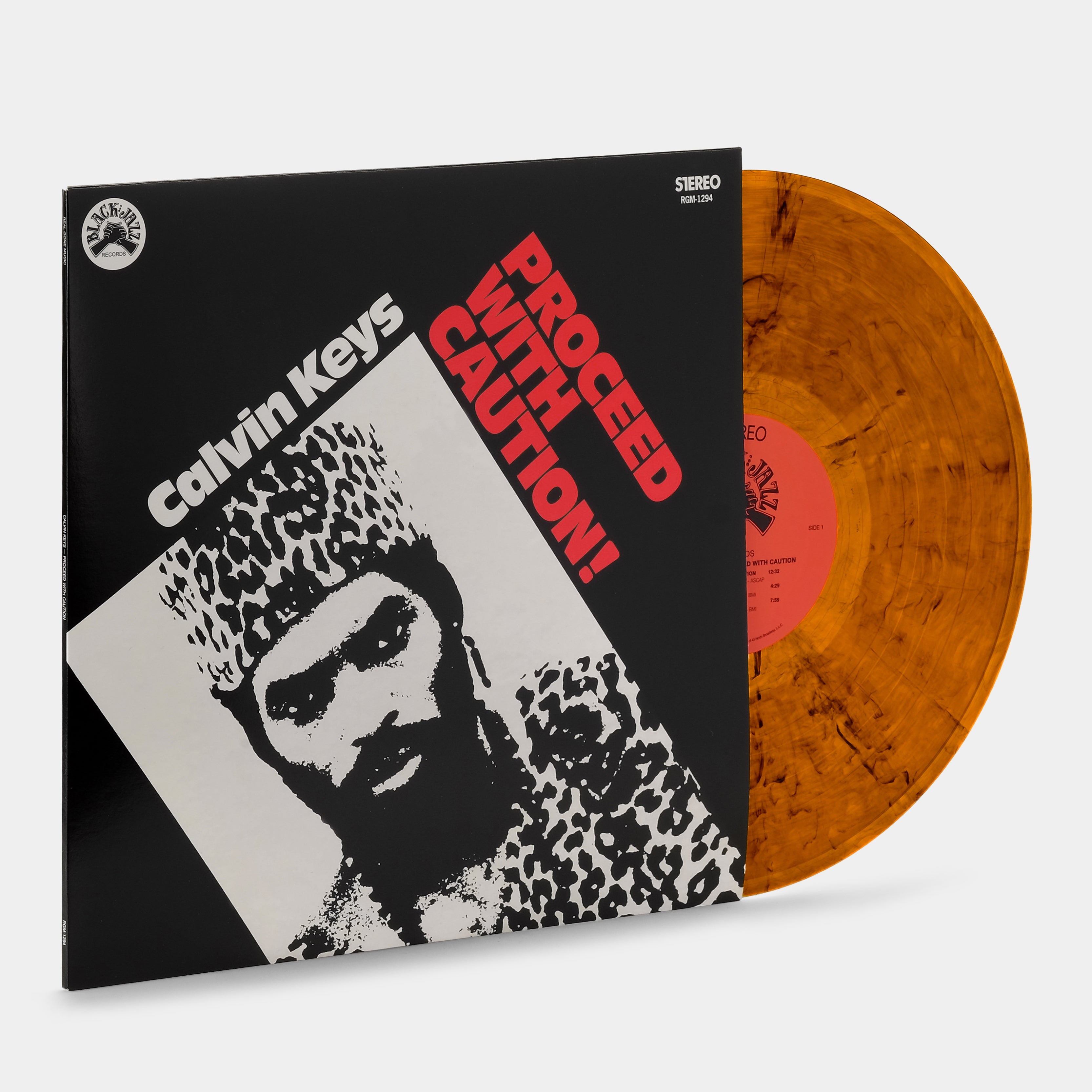 Calvin Keys - Proceed With Caution! LP Orange & Black Swirl Vinyl Record